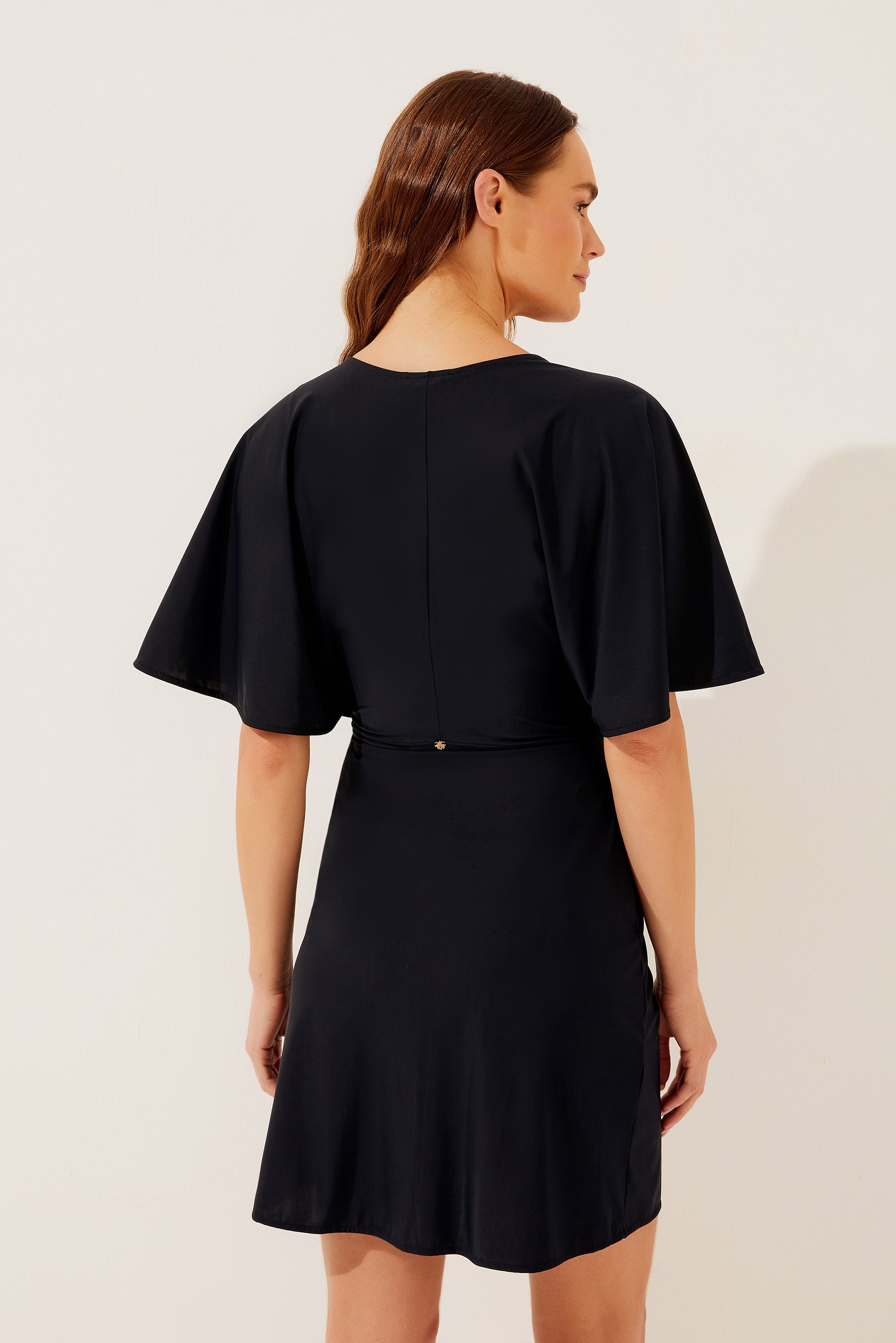Agua De Coco Solid Classic Short Dress E4001C1123