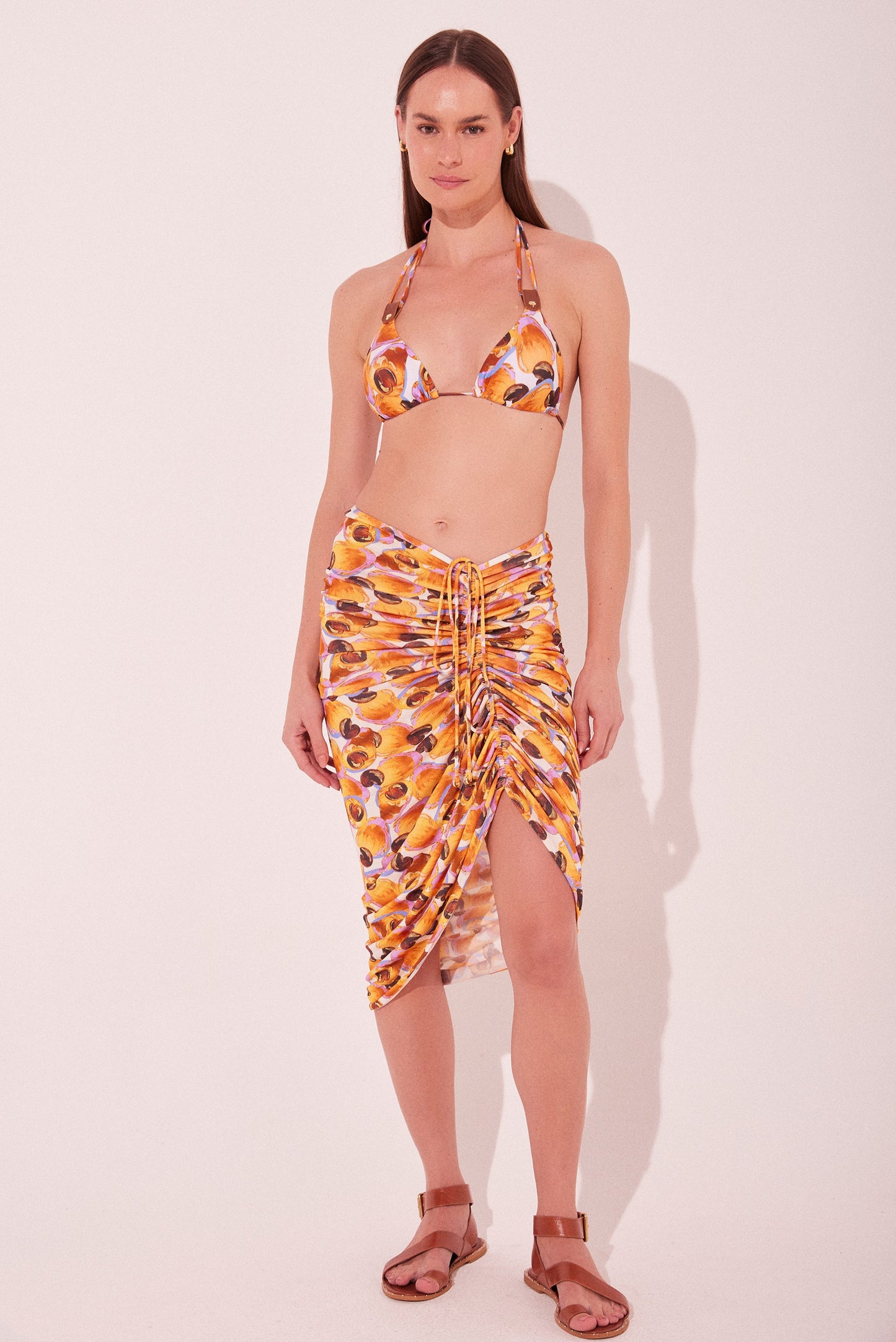 Agua De Coco Cashew Draped Midi Skirt E4138A2142