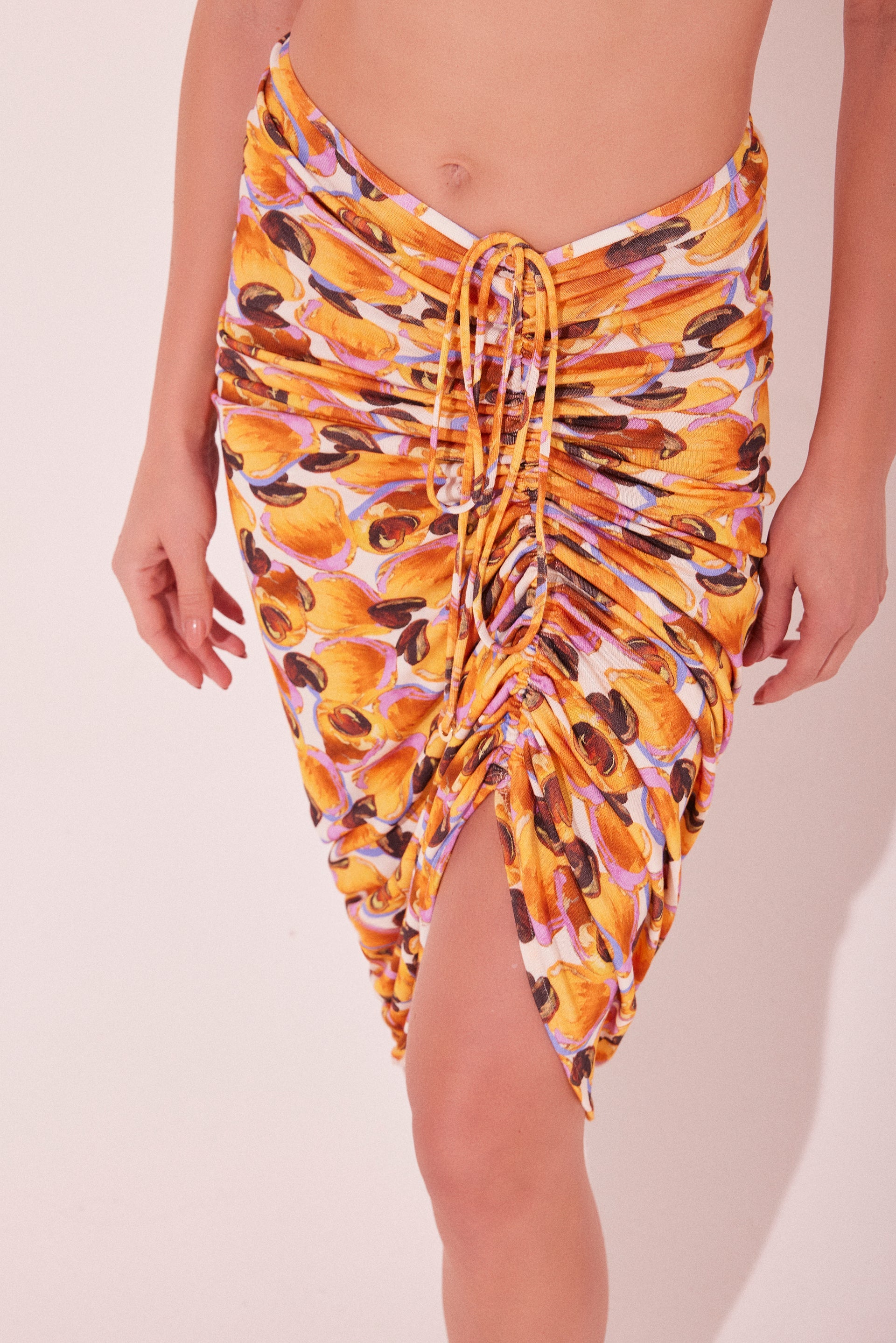 Agua De Coco Cashew Draped Midi Skirt E4138A2142