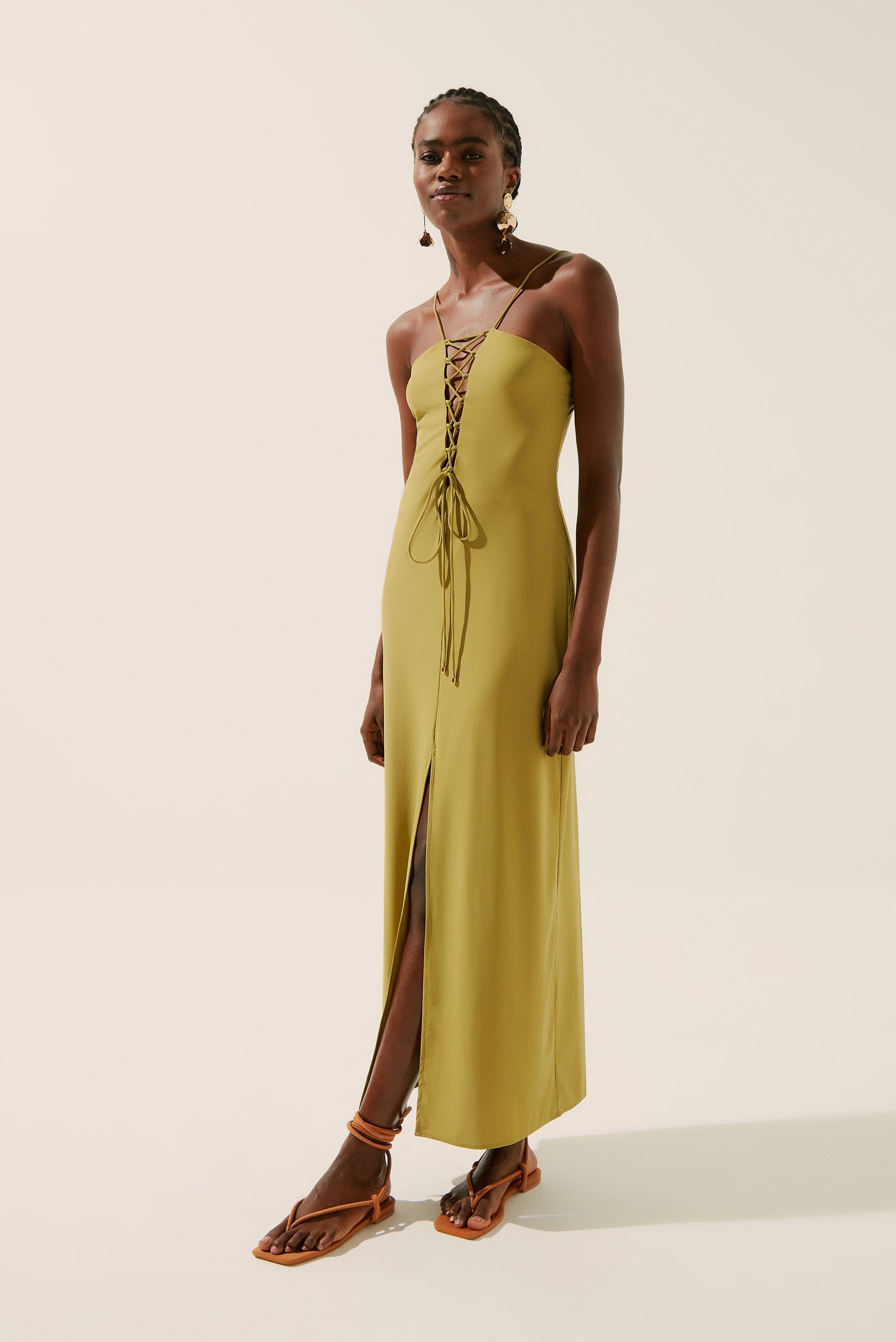 Agua De Coco Weave Long Dress With Ties E4155A1351
