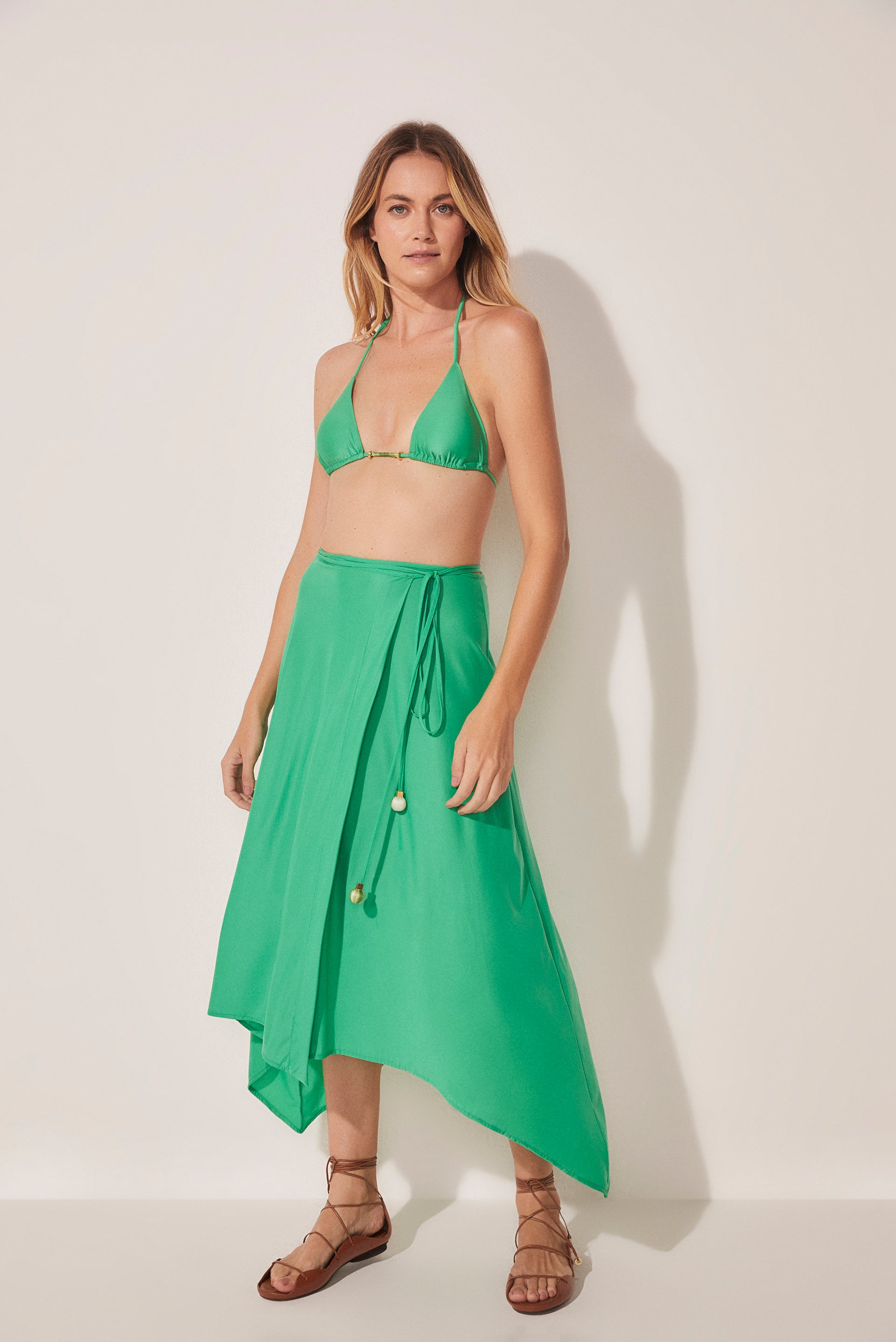 Agua De Coco Gradient Cactus Midi Skirt With Ties E4183A1688