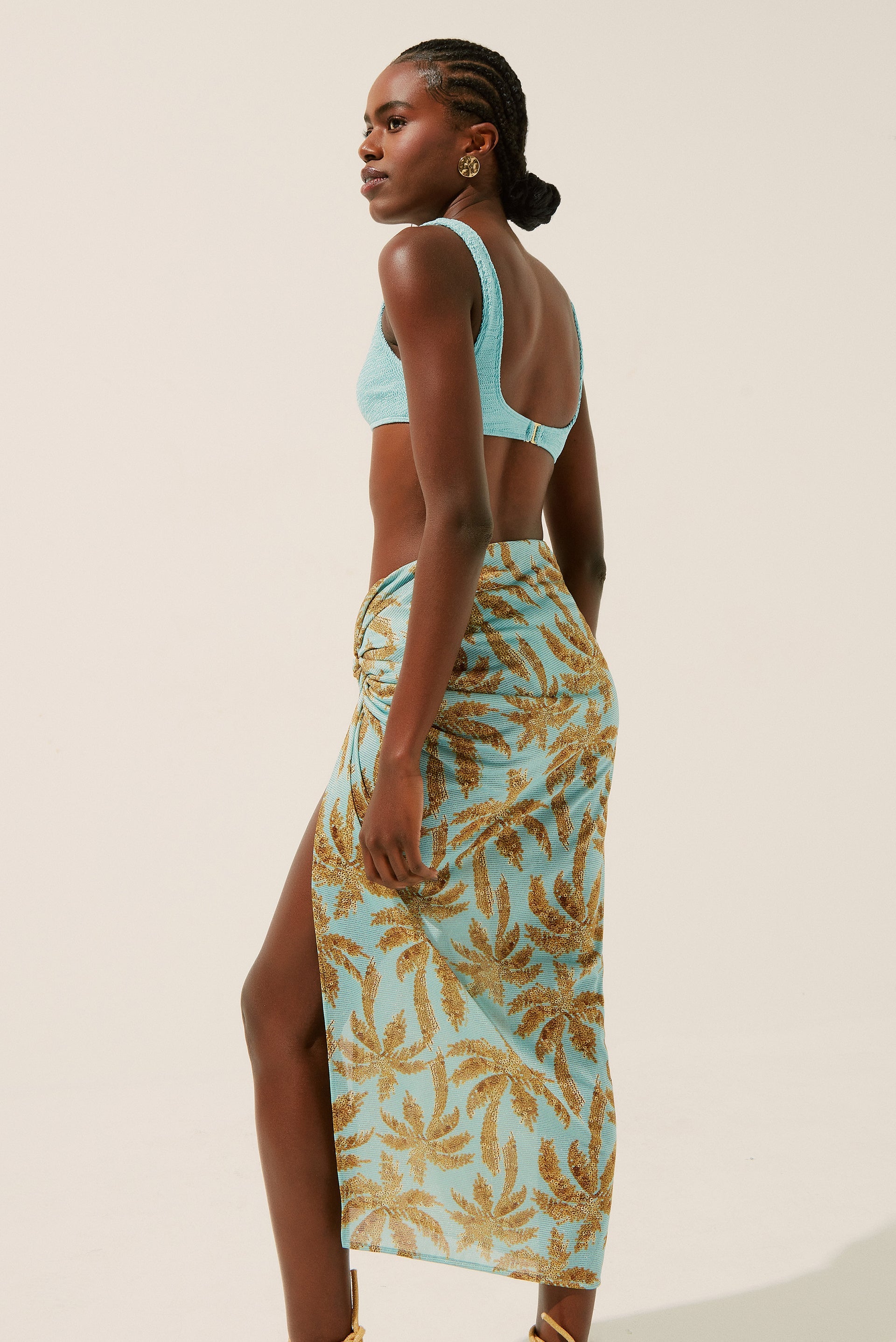 Agua De Coco Coconut Grove Knot Midi Skirt E4184A1404