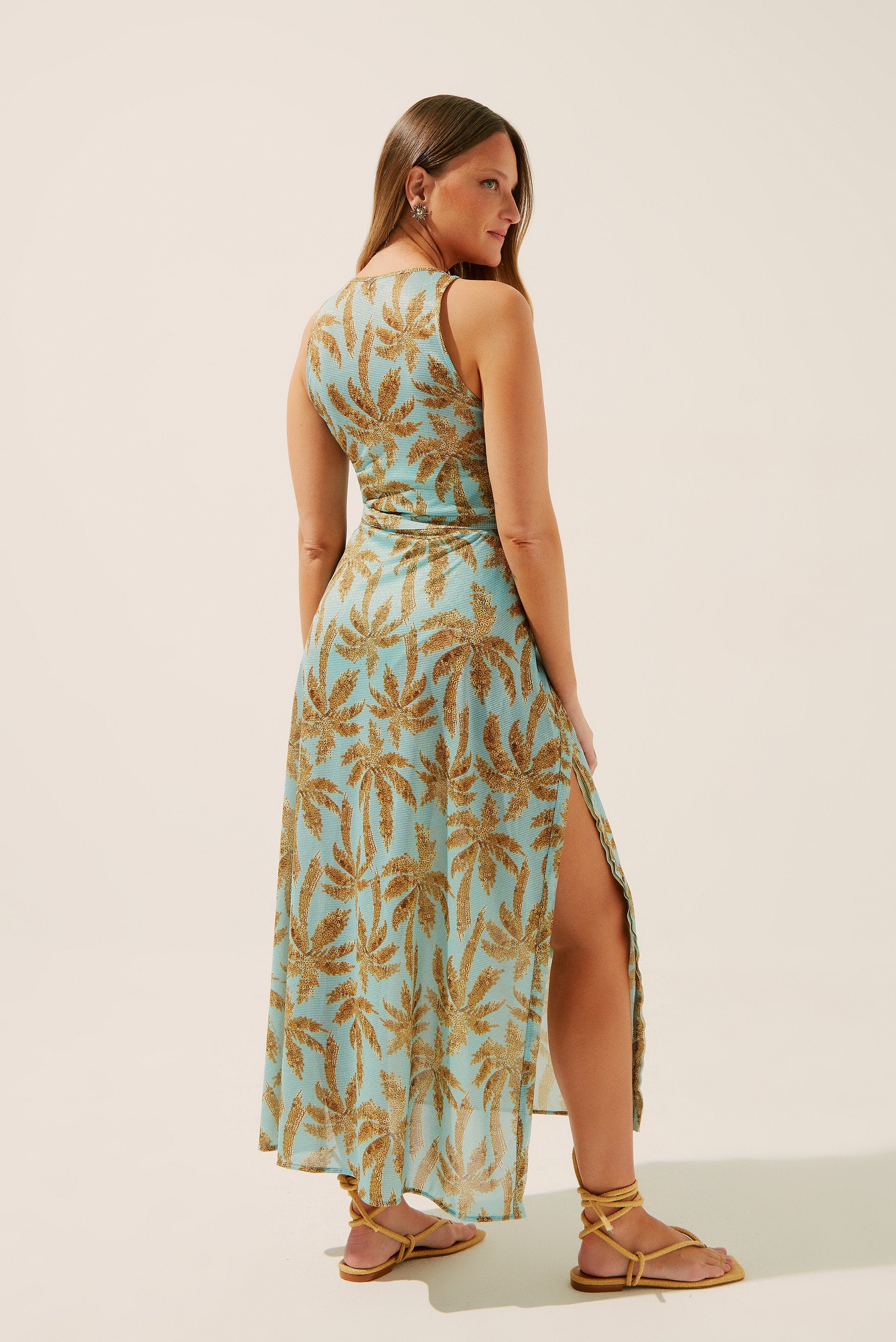 Agua De Coco Coconut Grove Criss Crossed Midi Dress E4185A1404