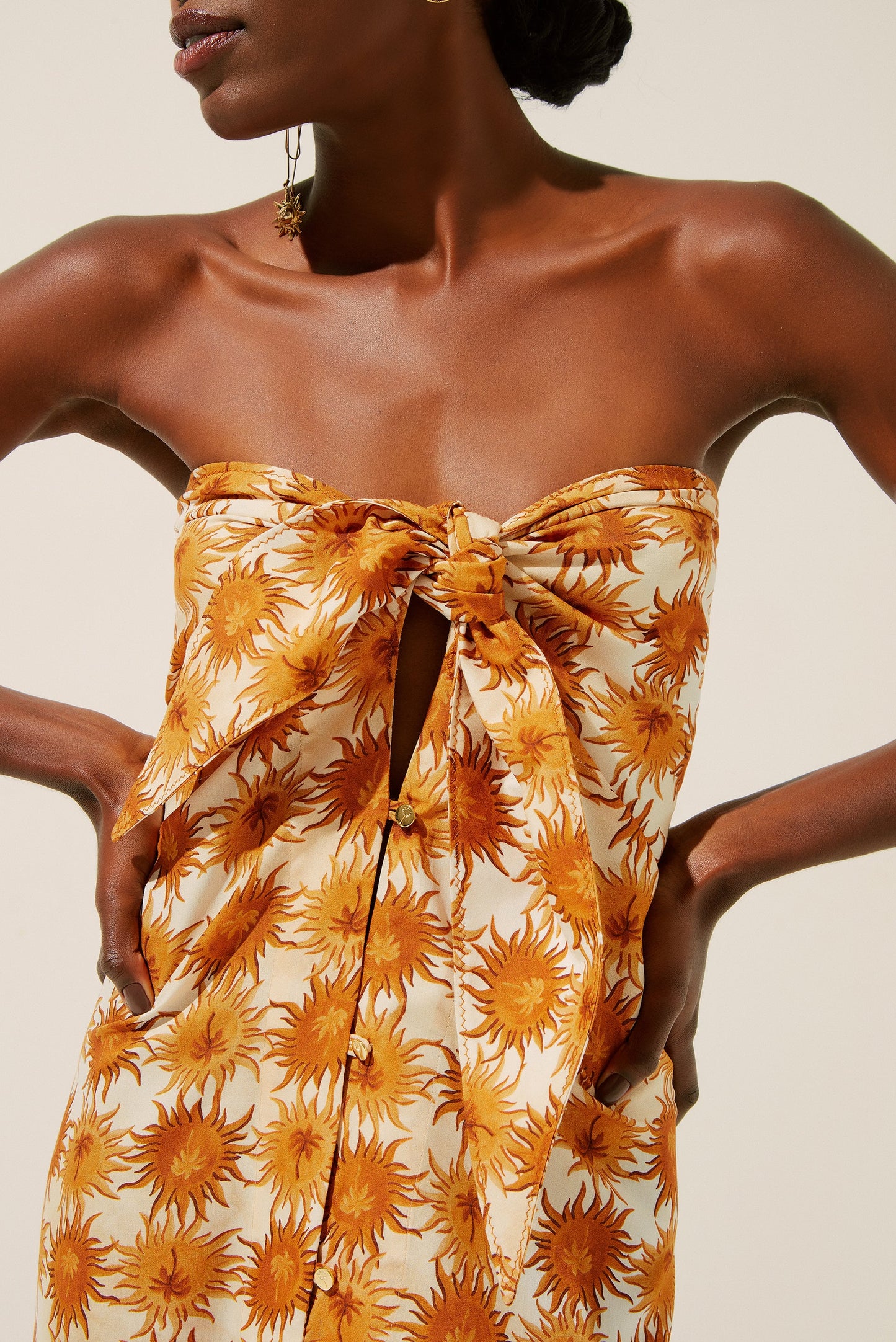 Agua De Coco Solar Midi Dress With Ties E4271A1348