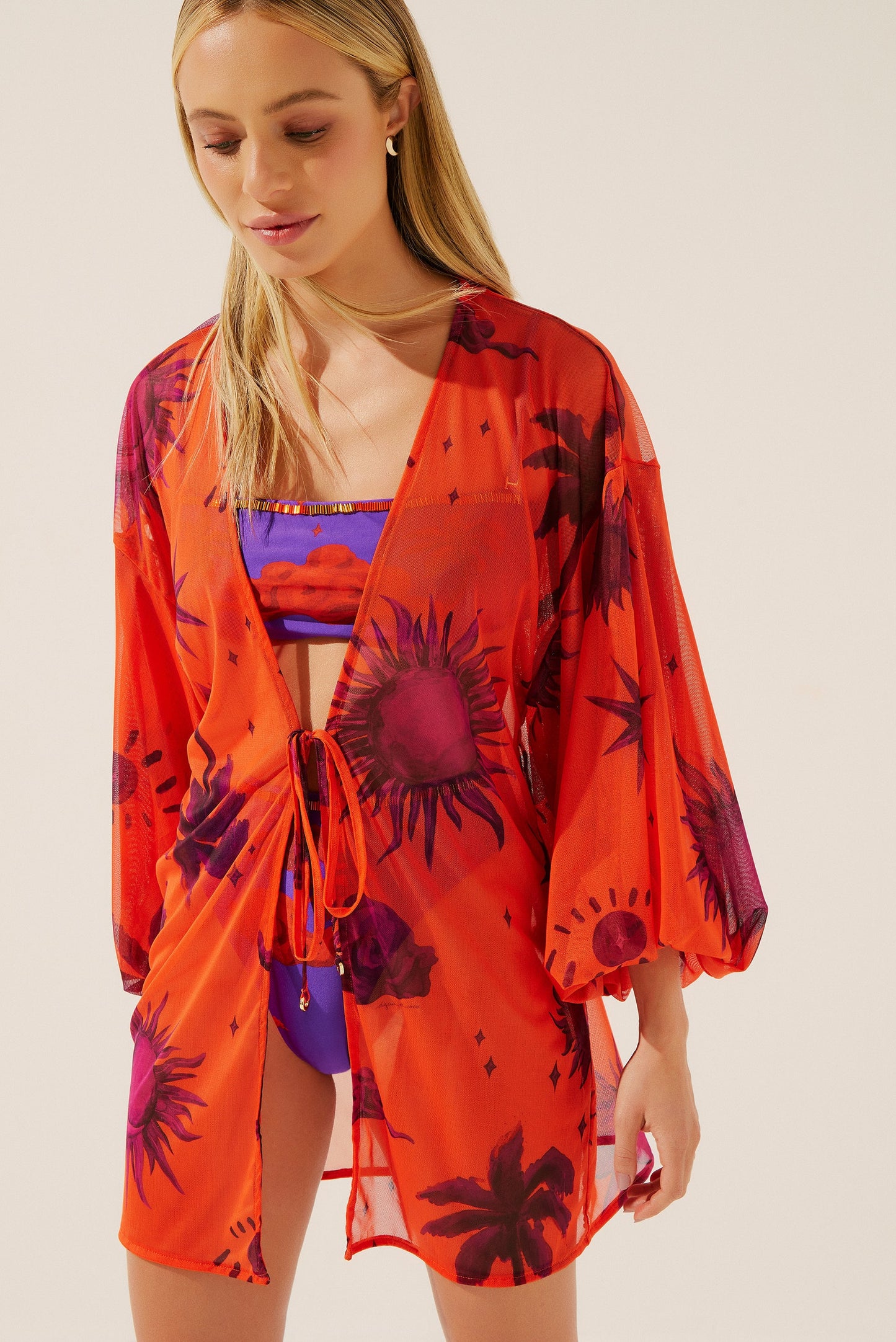 Agua De Coco Stars Puffed Sleeves Short Cape E4275A1410
