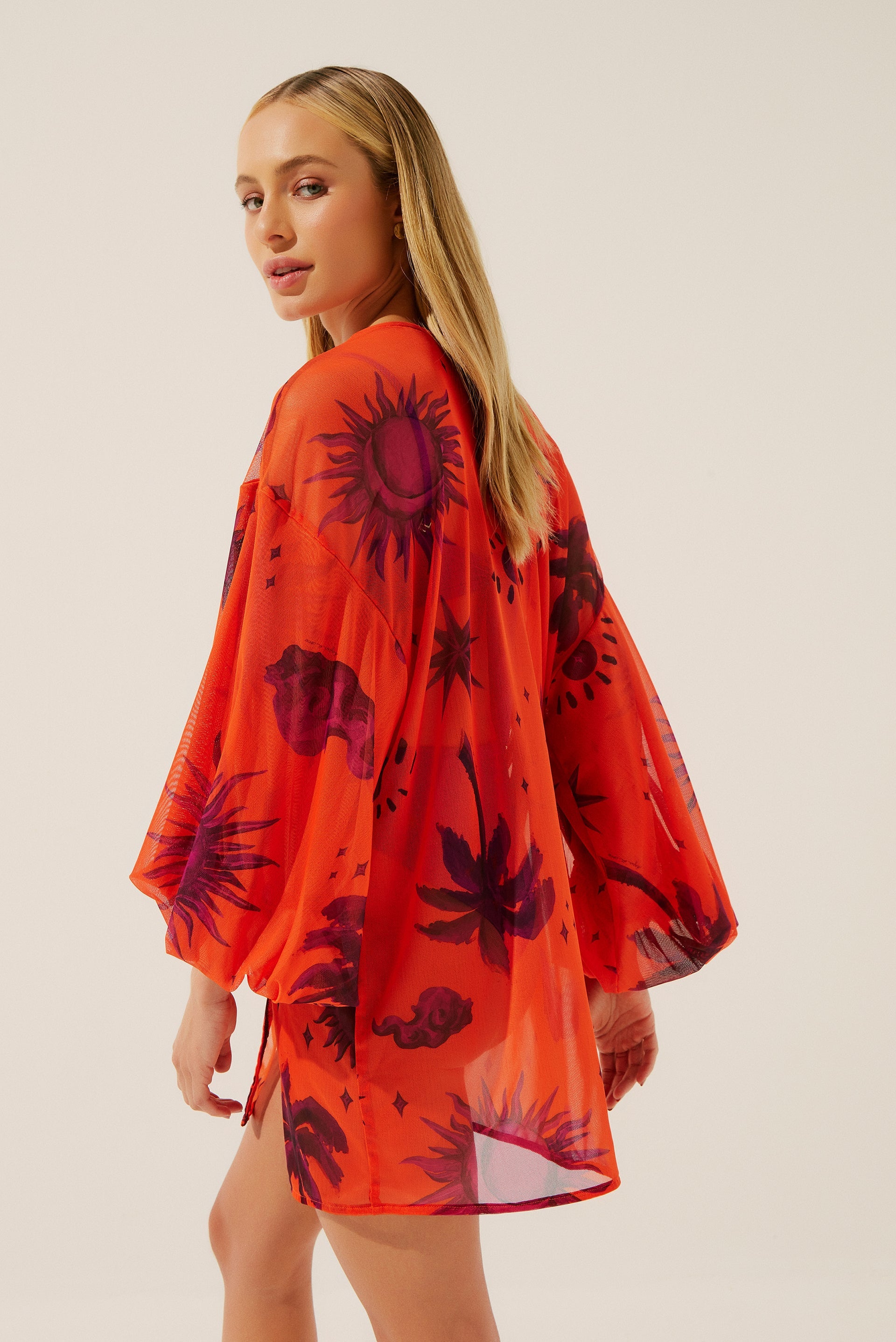 Agua De Coco Stars Puffed Sleeves Short Cape E4275A1410