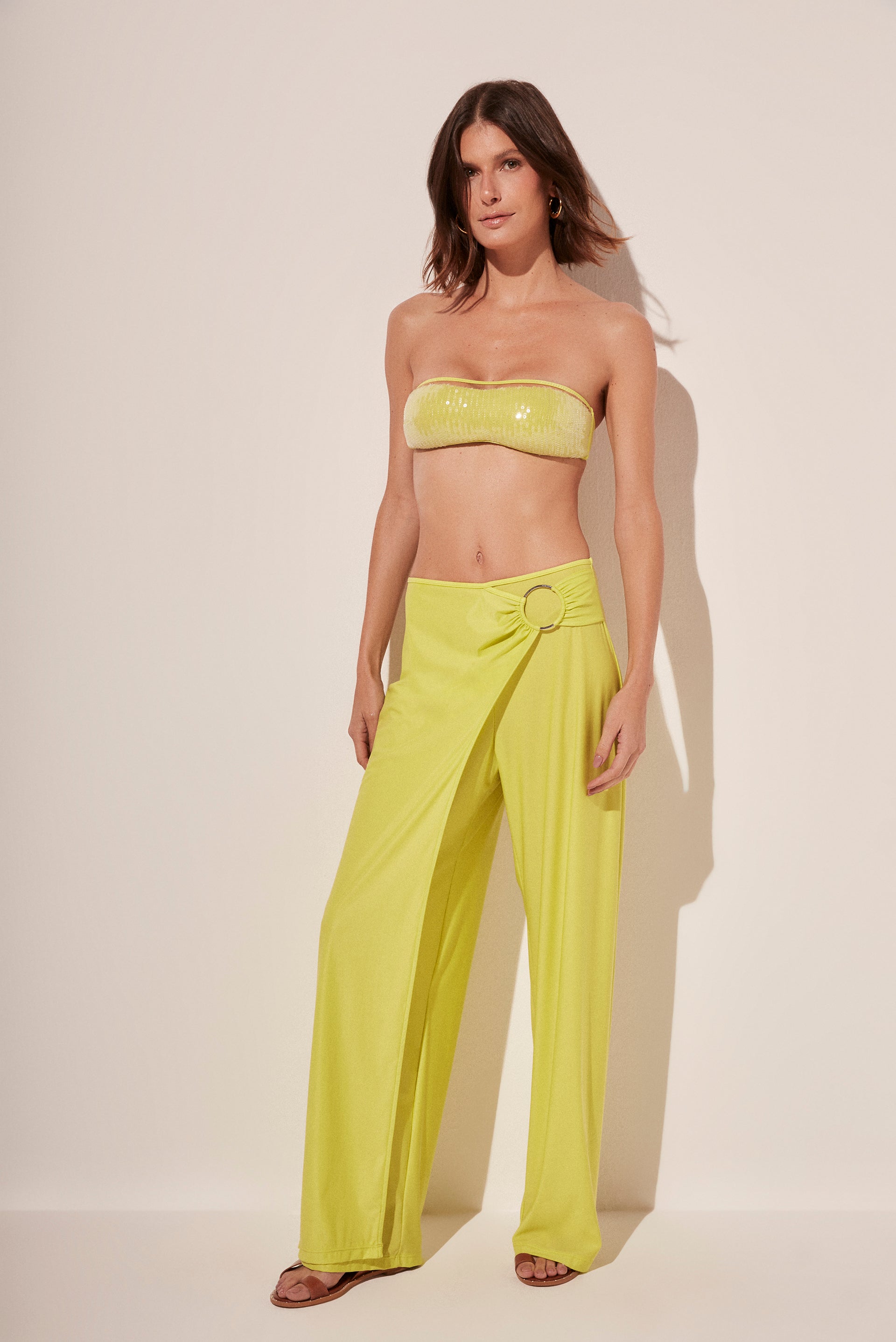 Agua De Coco Anemone Pareo Palazzo Pants With Hoops E4276A1815