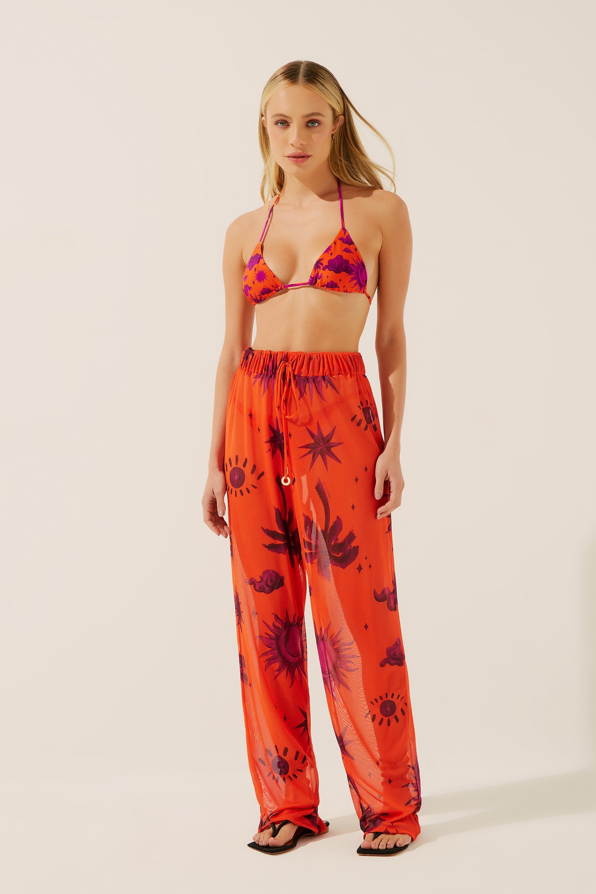 Agua De Coco Stars Pallazo Pants E4278A1410