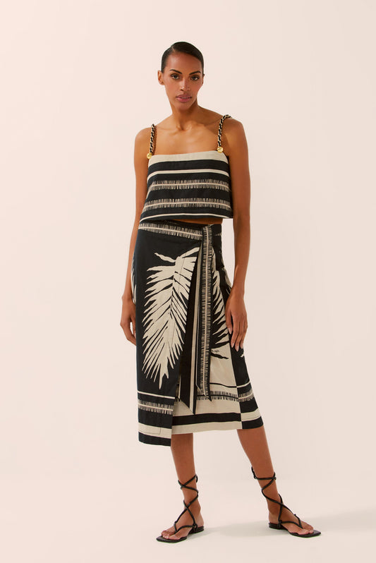 Agua De Coco Botanic Jacquard Midi Skirt E4435A1465
