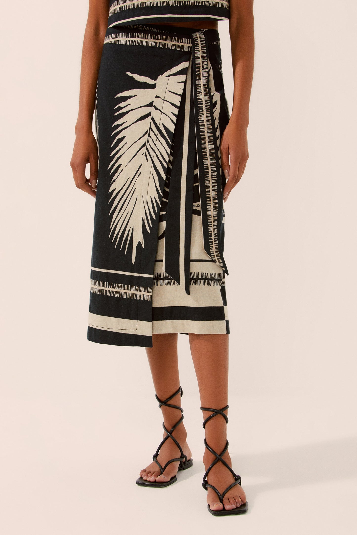Agua De Coco Botanic Jacquard Midi Skirt E4435A1465