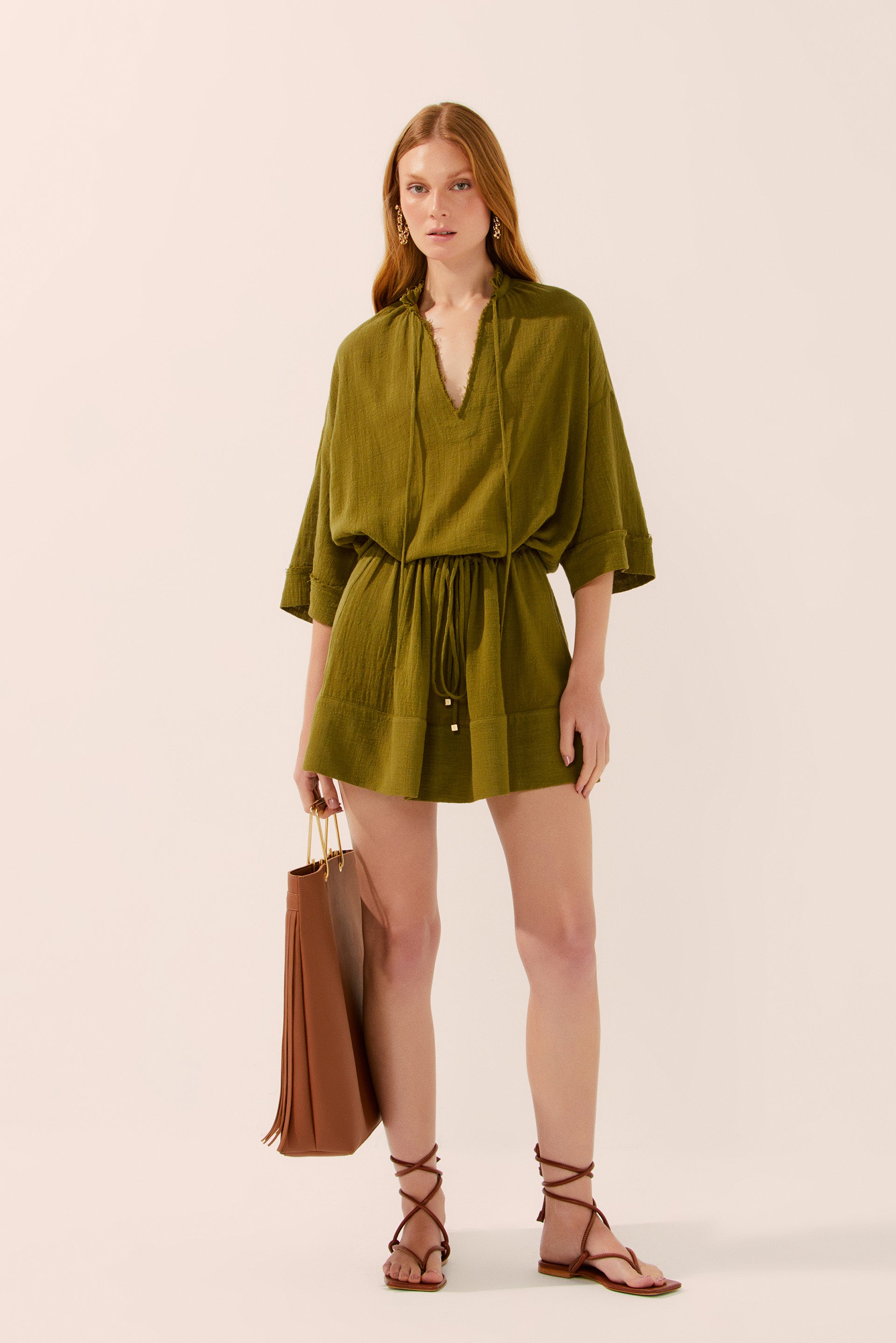 Agua De Coco Fresh Foliage Short Dress E4444A1474
