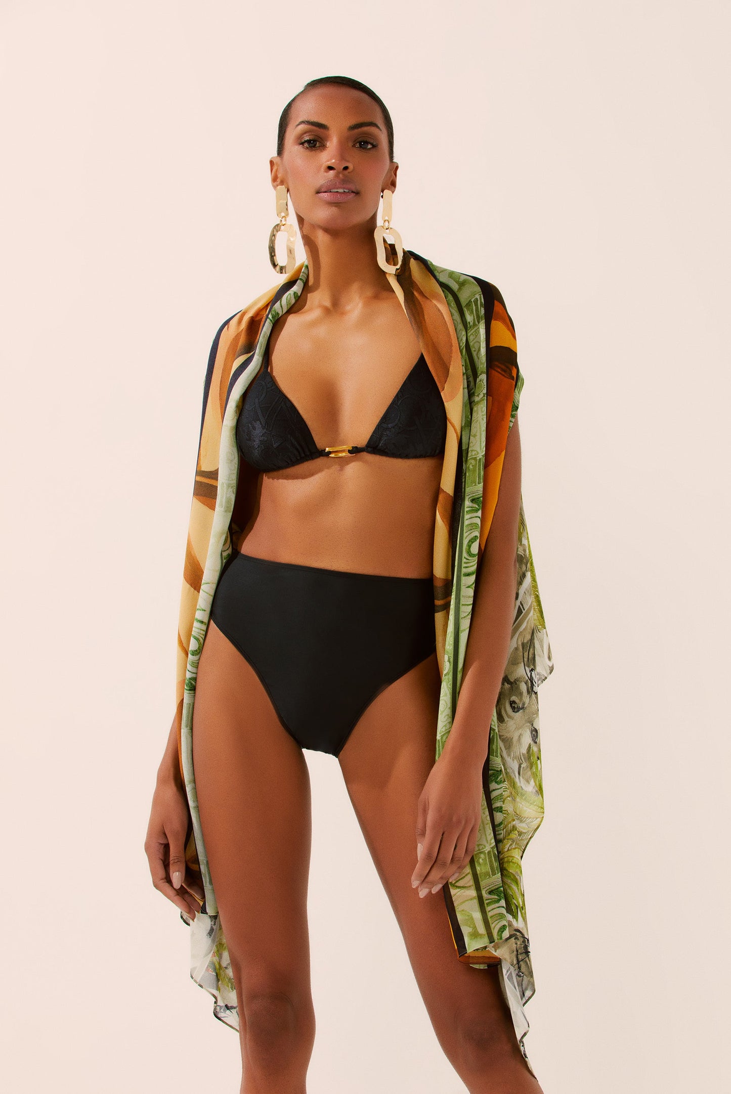 Agua De Coco Single Botanic Collage Short Cape E4472A1521