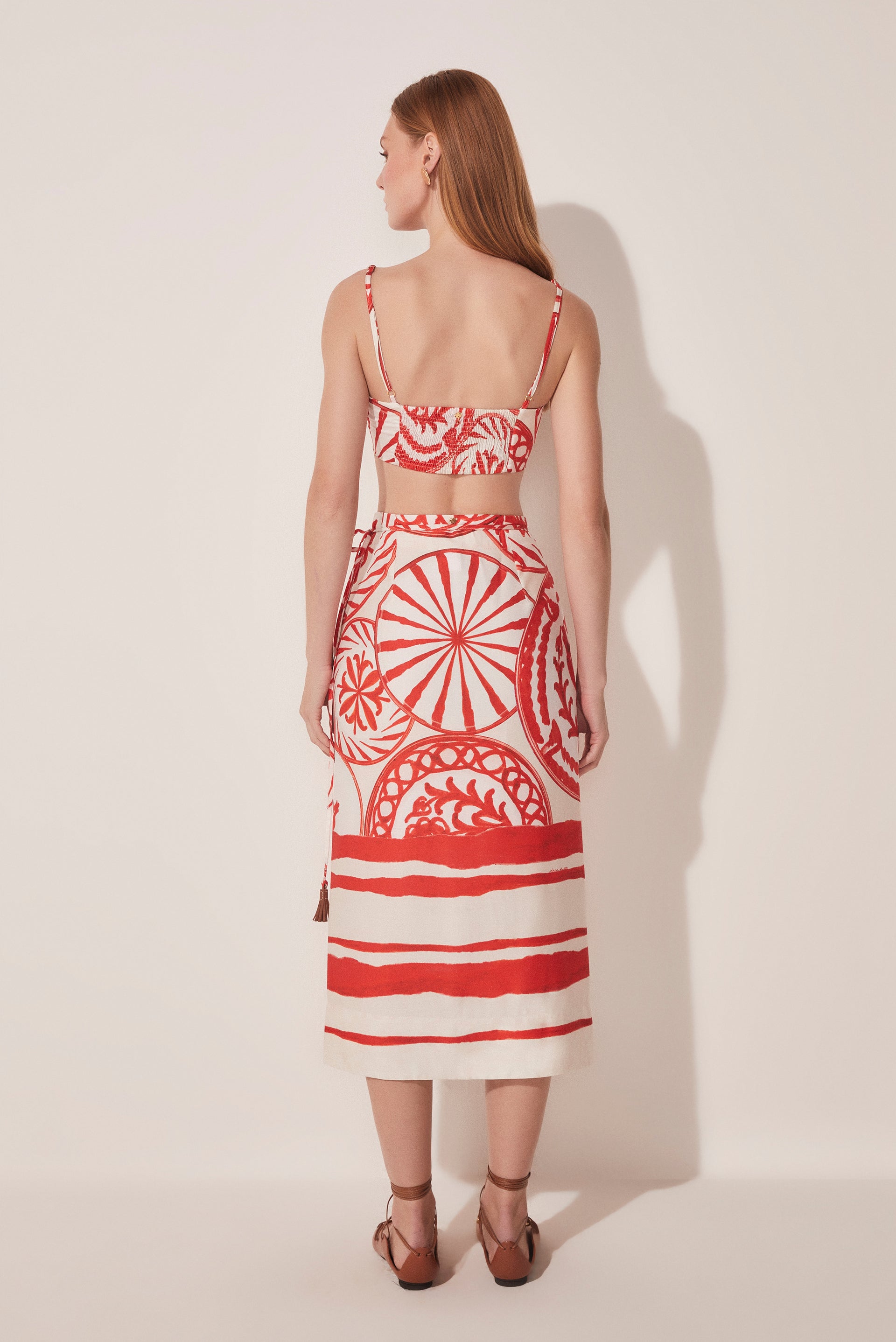 Agua De Coco Single Dish Criss Crossed Midi Skirt E4478a1715