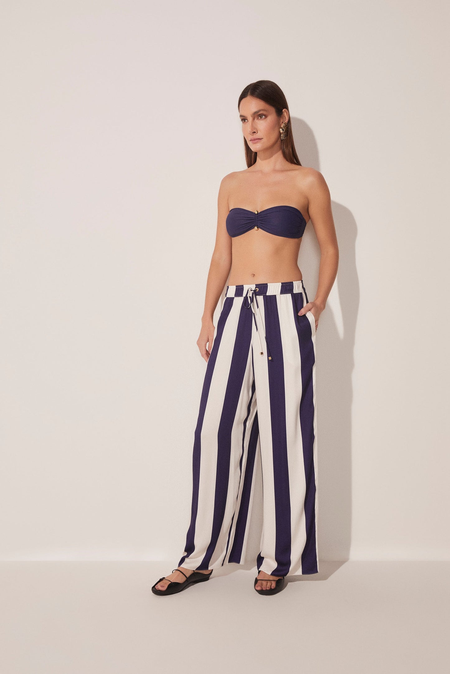 Agua De Coco Nautical Stripes Palazzo Pants E4518A1711