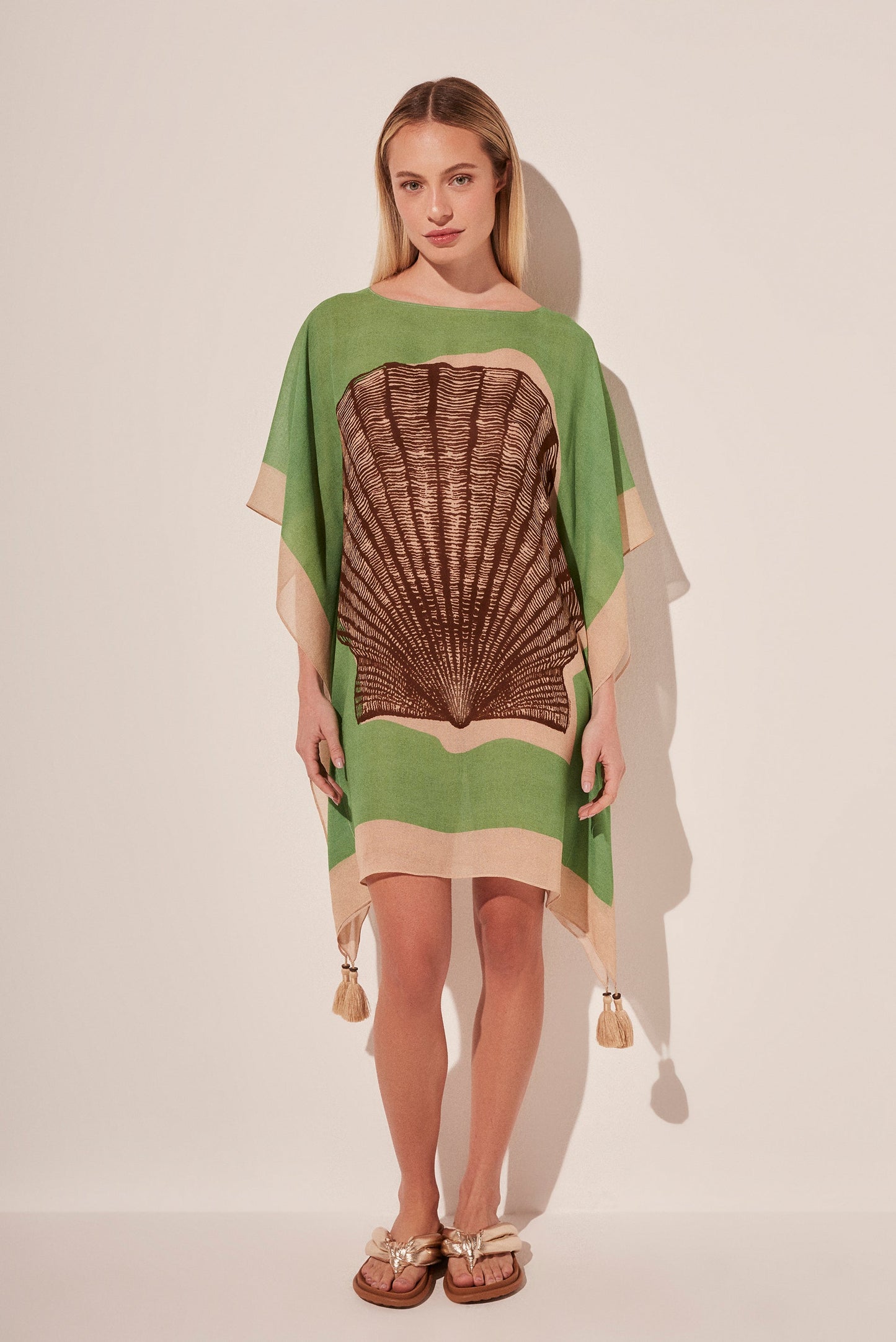 Agua De Coco Localized Shells Oversized Short Tunic E4601A1828