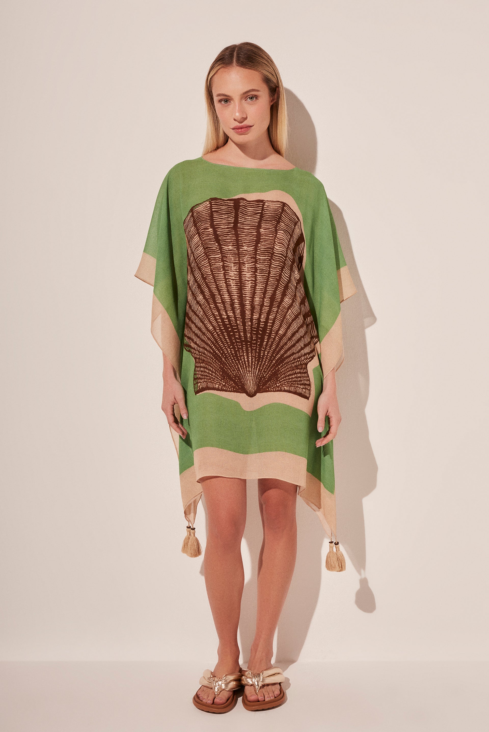 Agua De Coco Localized Shells Oversized Short Tunic E4601A1828