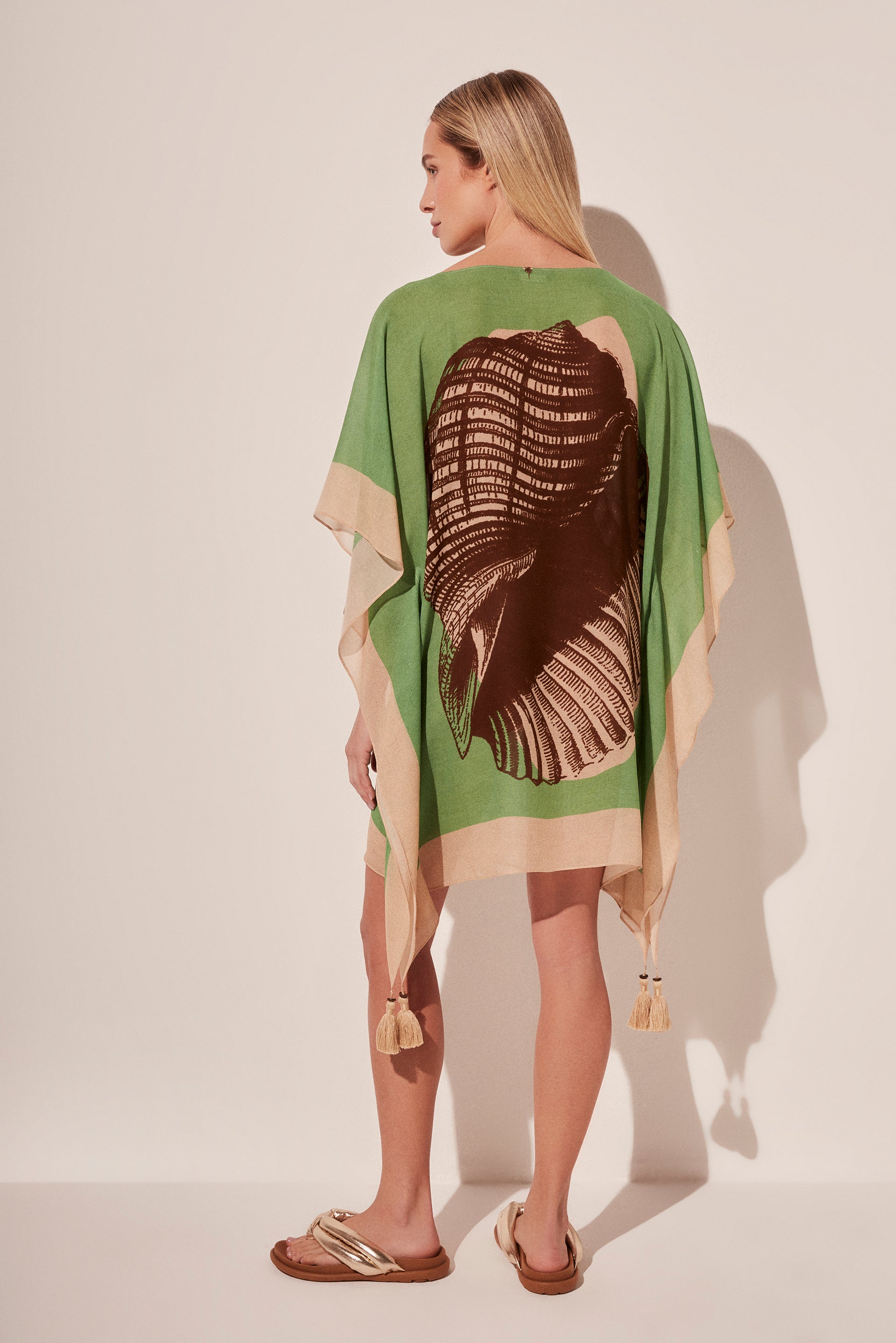 Agua De Coco Localized Shells Oversized Short Tunic E4601A1828