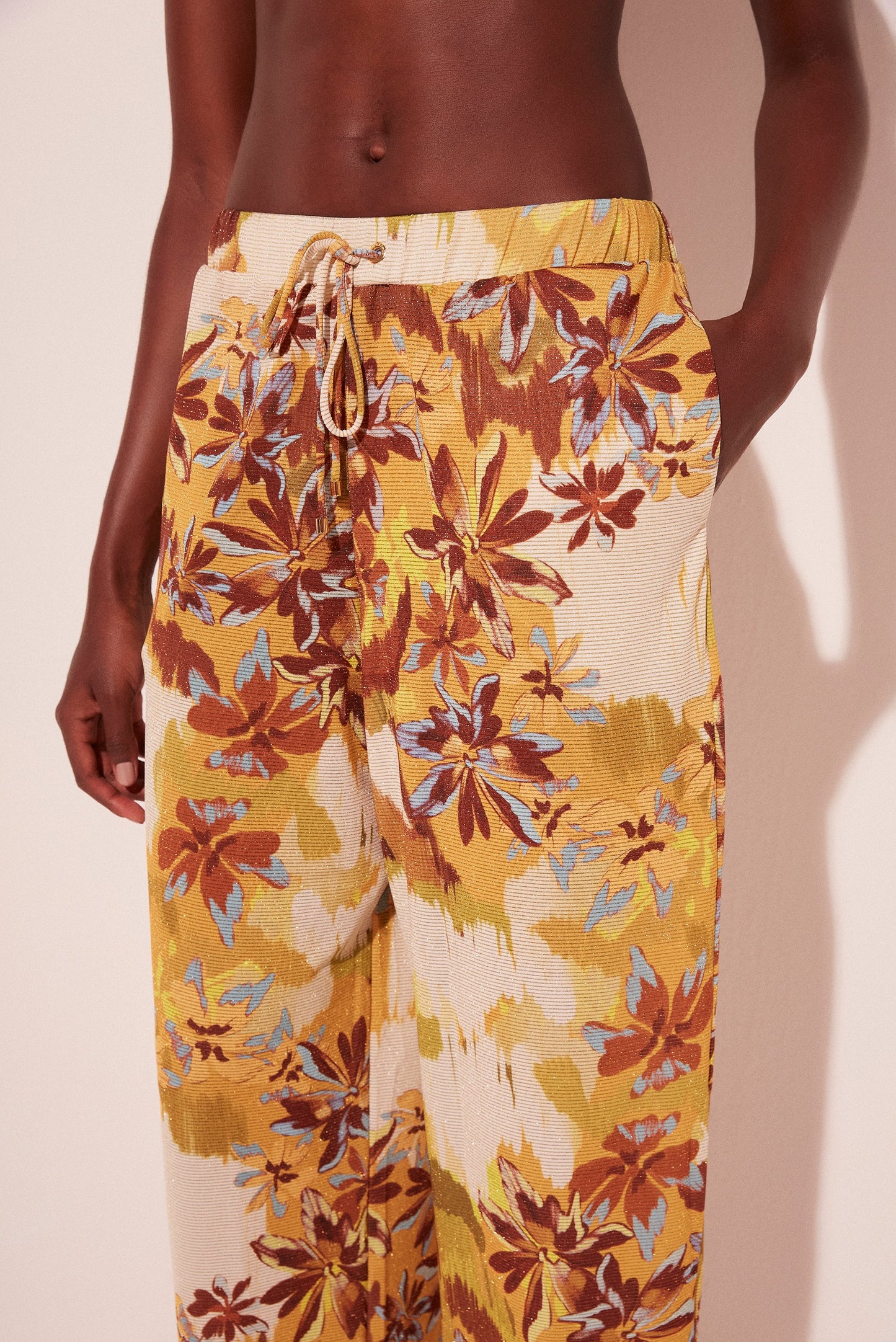Agua De Coco Neon Floral Palazzo Pants E4625A2033