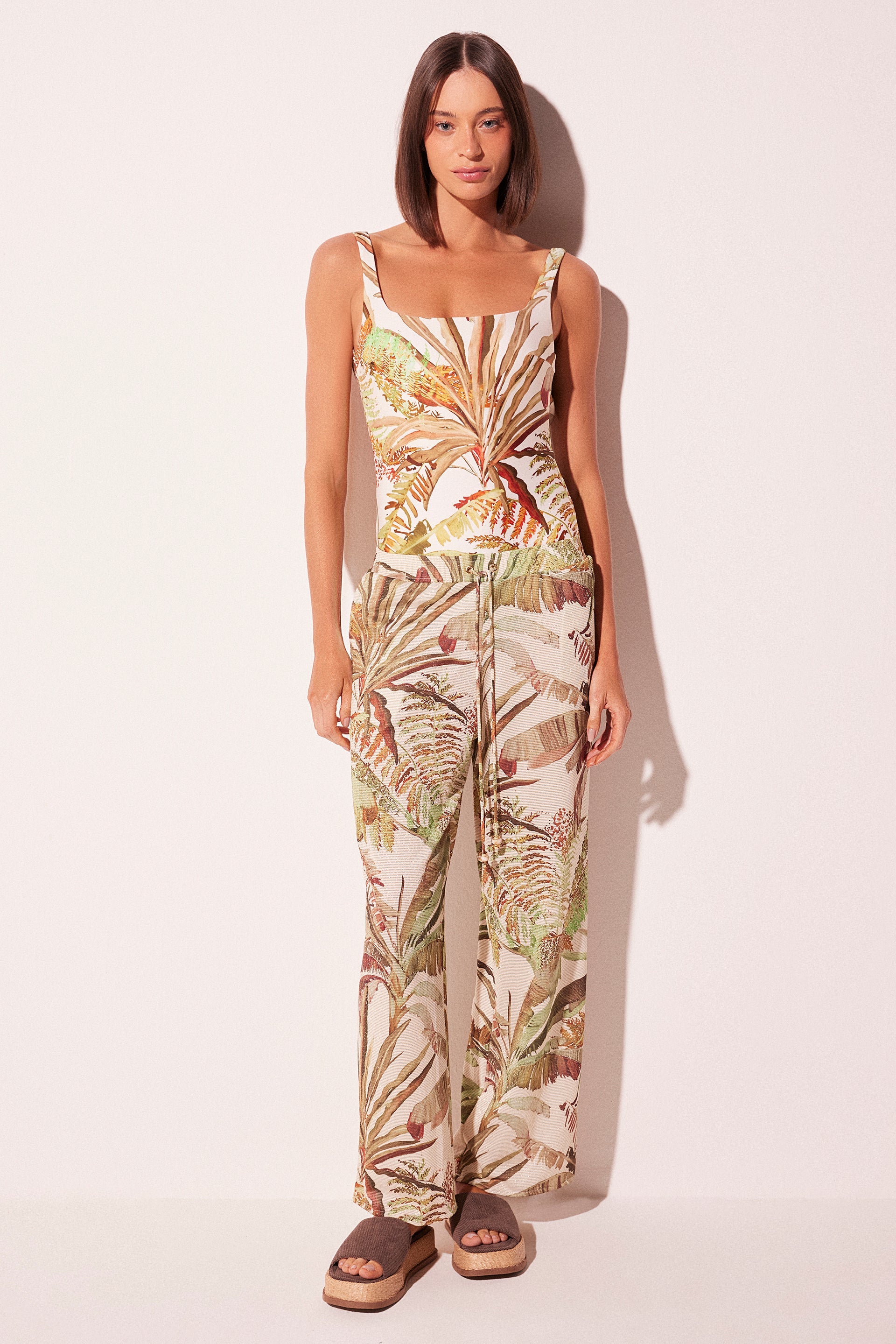 Agua De Coco Shadow Palazzo Pants E4625A2274