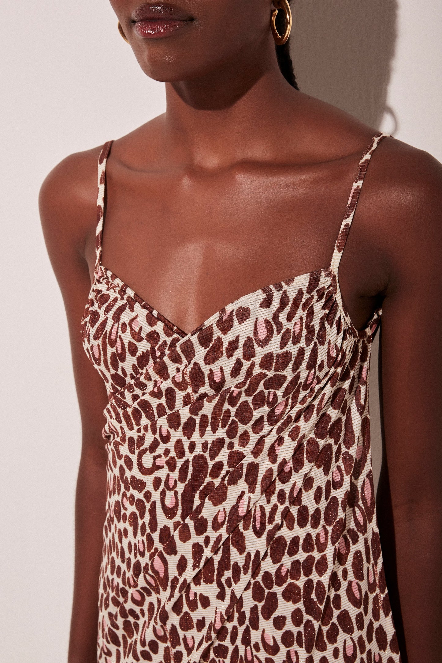Agua De Coco Spoted Jaguar Criss Crossed Midi Dress E4627A1767