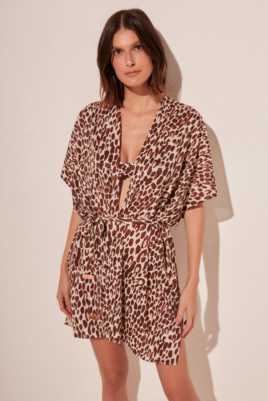 Agua De Coco Spoted Jaguar Square Midi Cape E4636A1767