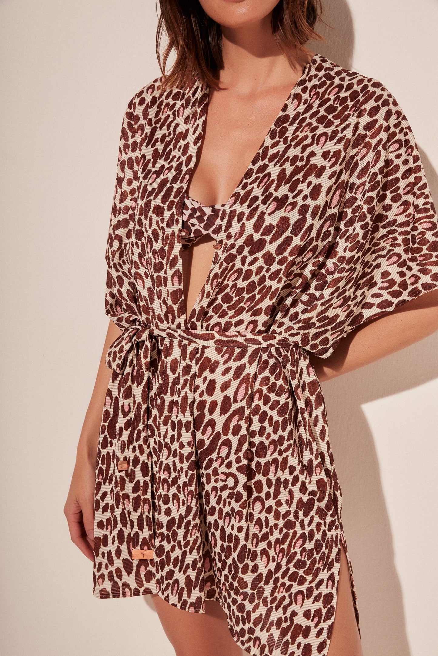 Agua De Coco Spoted Jaguar Square Midi Cape E4636A1767