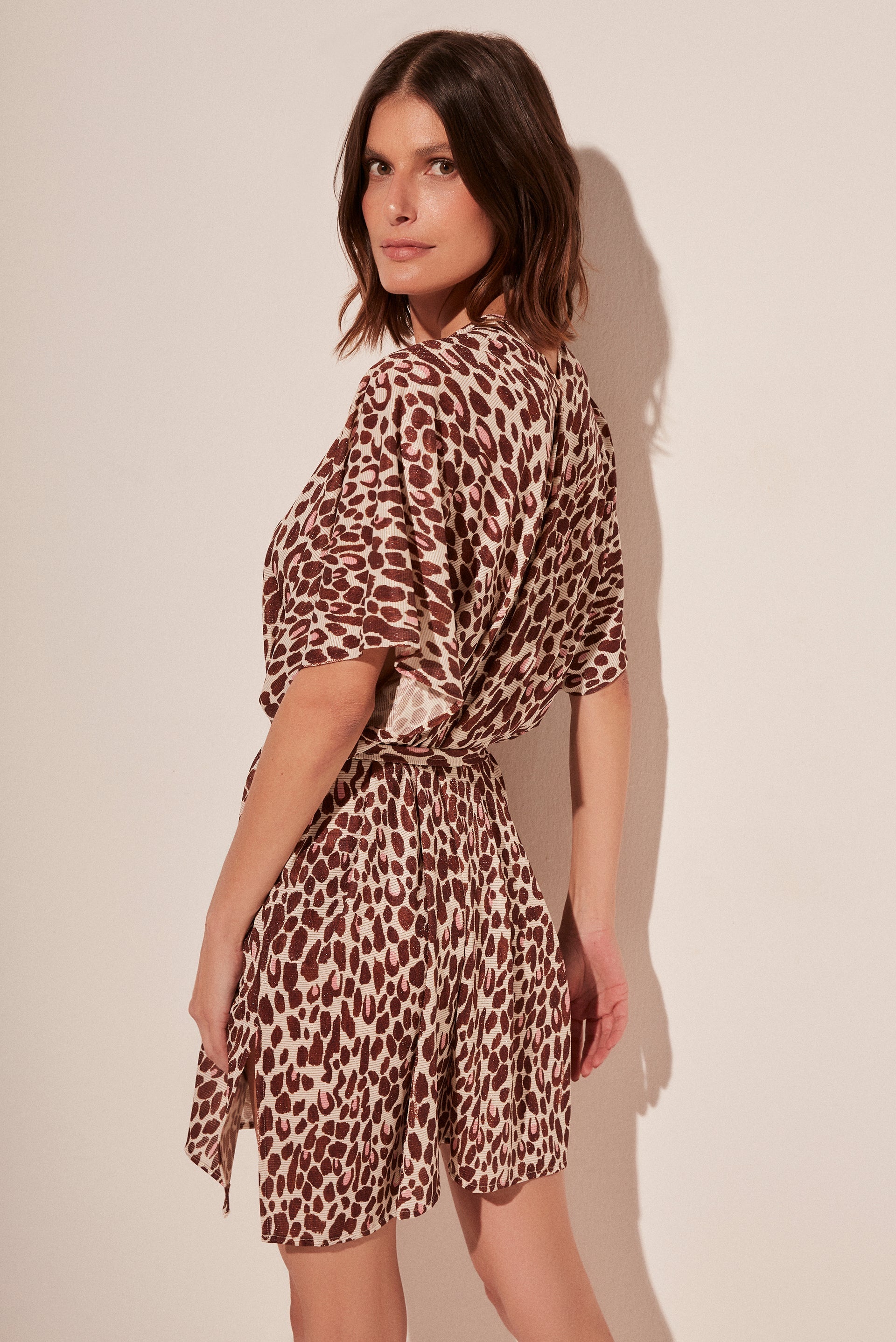 Agua De Coco Spoted Jaguar Square Midi Cape E4636A1767