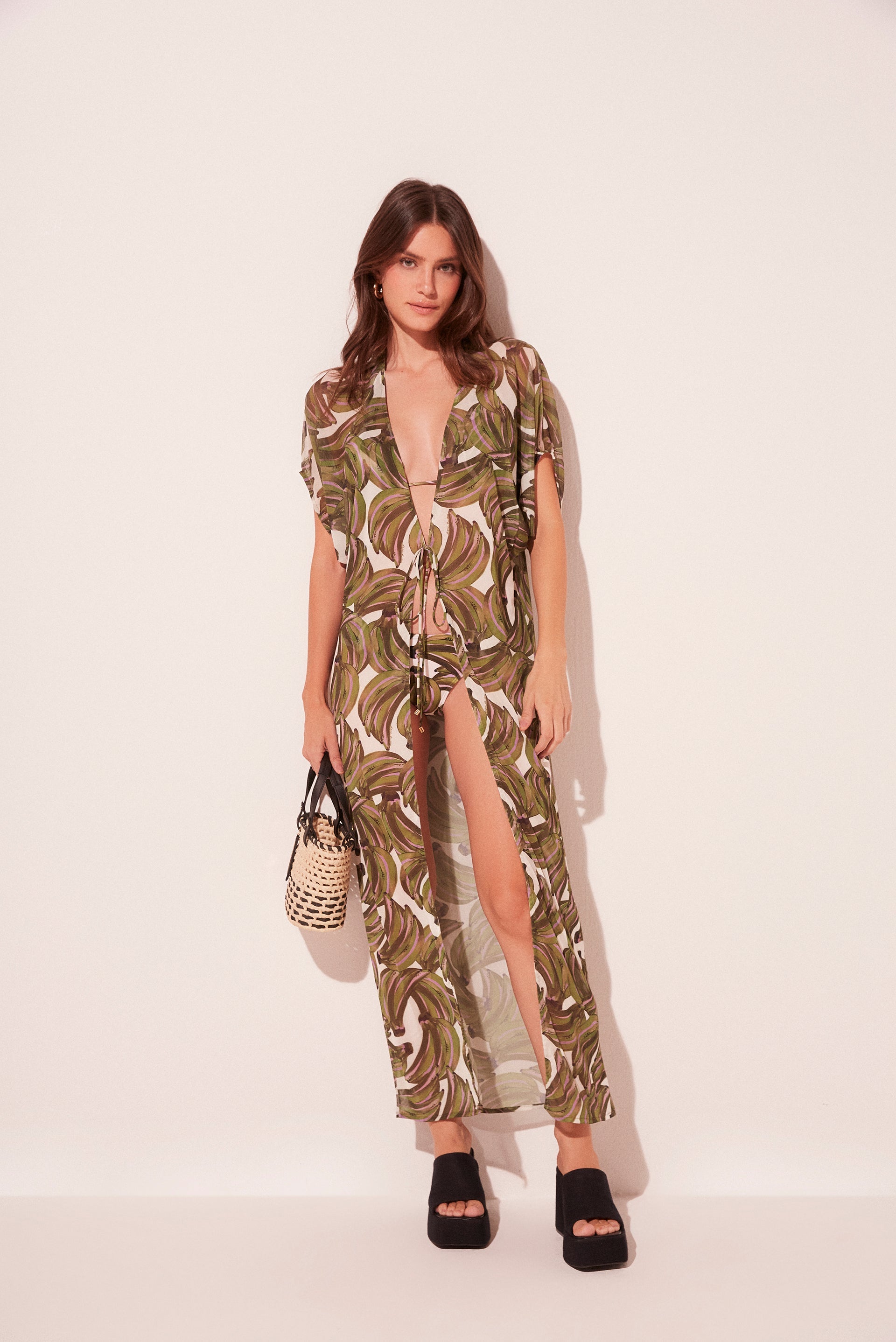 Agua De Coco Bananas Oversized Sleeve Long Cape E4643A2004