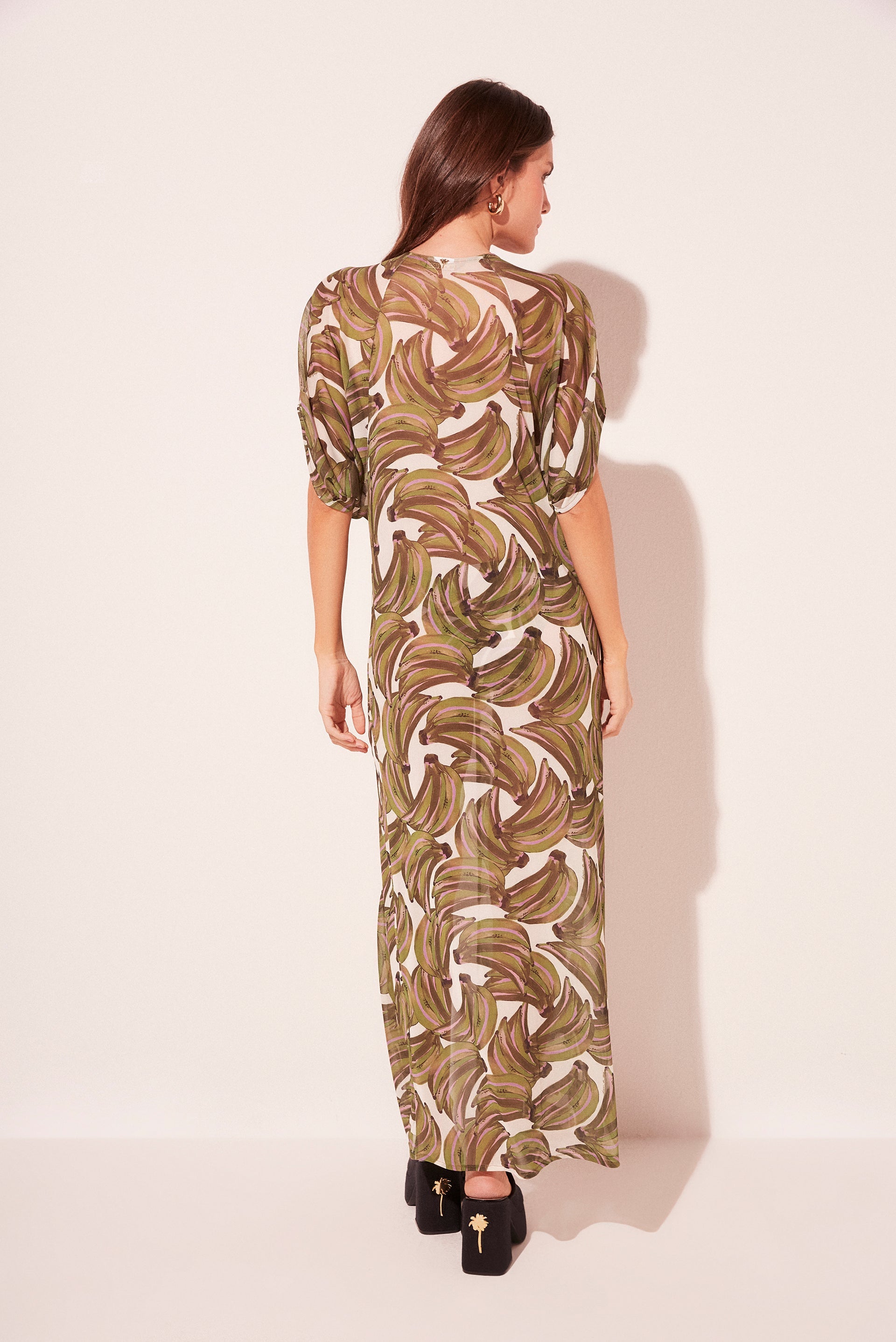 Agua De Coco Bananas Oversized Sleeve Long Cape E4643A2004