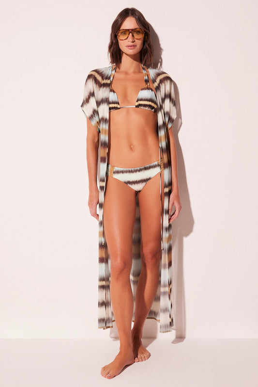 Agua De Coco Tie Dye Stripes Oversized Long Sleeve Cape E4643A2273