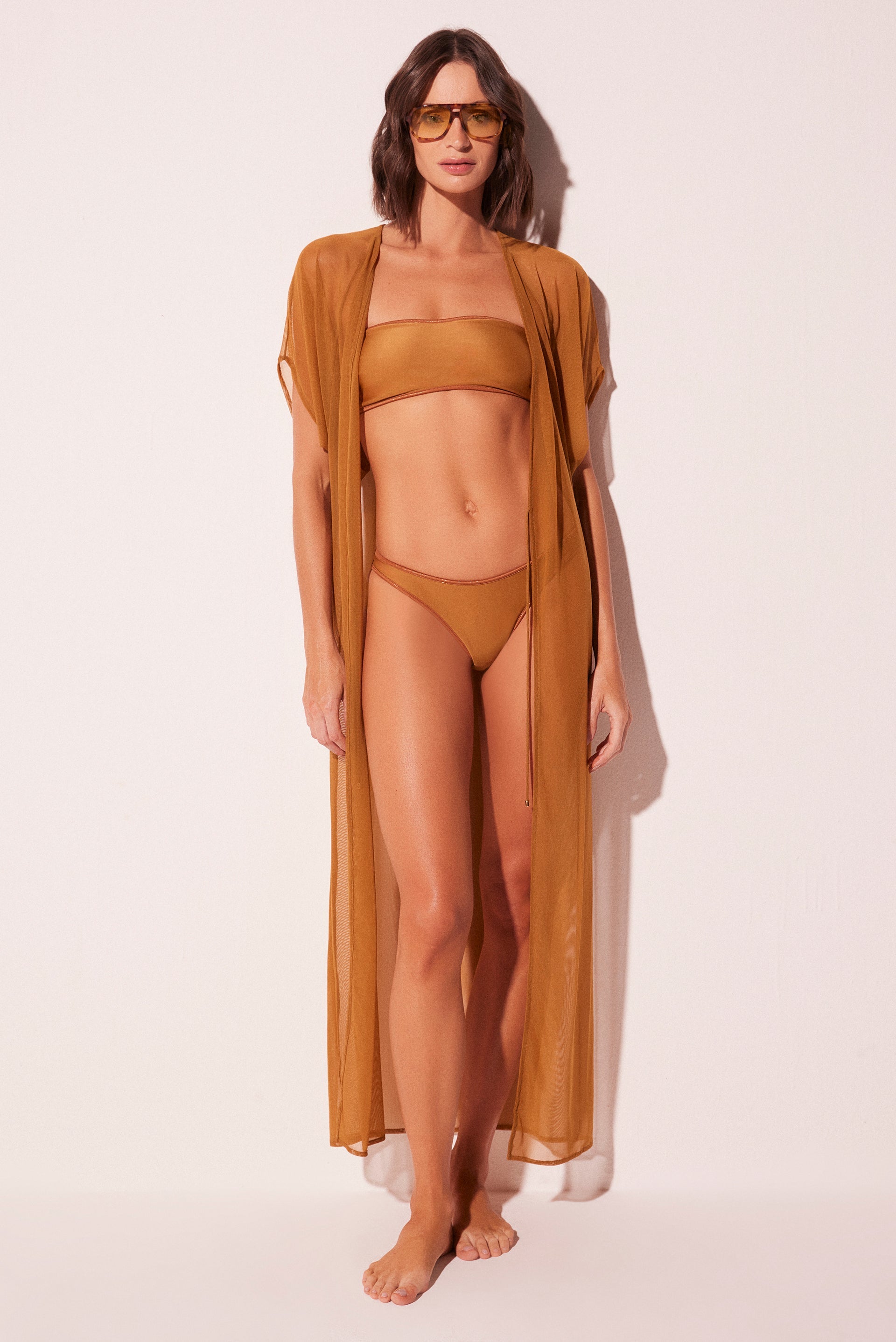 Agua De Coco Orange Curves Oversized Long Sleeve Cape E4643A2363