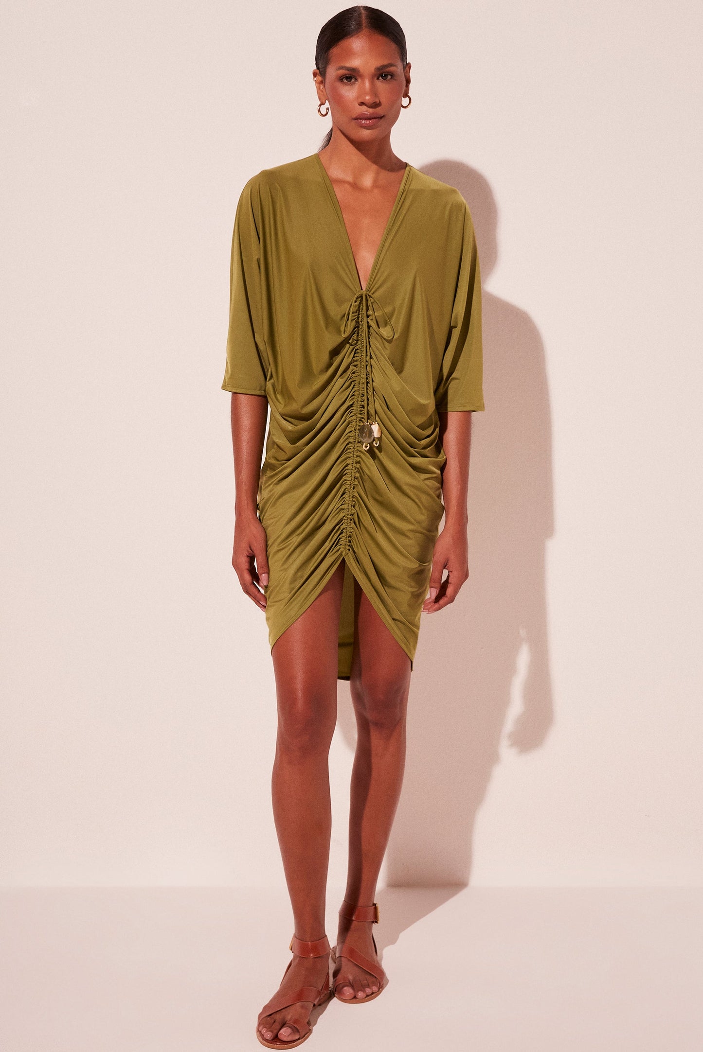 Agua De Coco Banana Tree Draped Midi Tunic E4664A2047