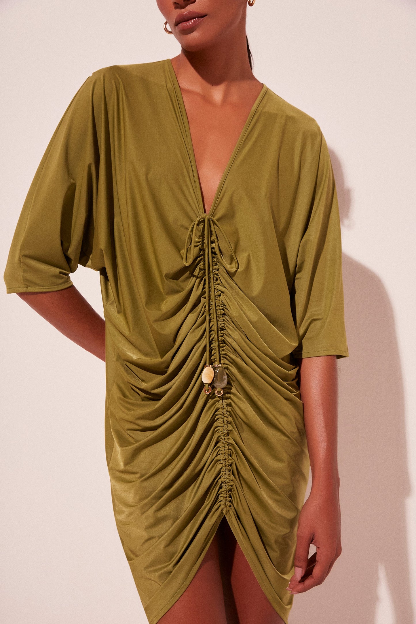 Agua De Coco Banana Tree Draped Midi Tunic E4664A2047
