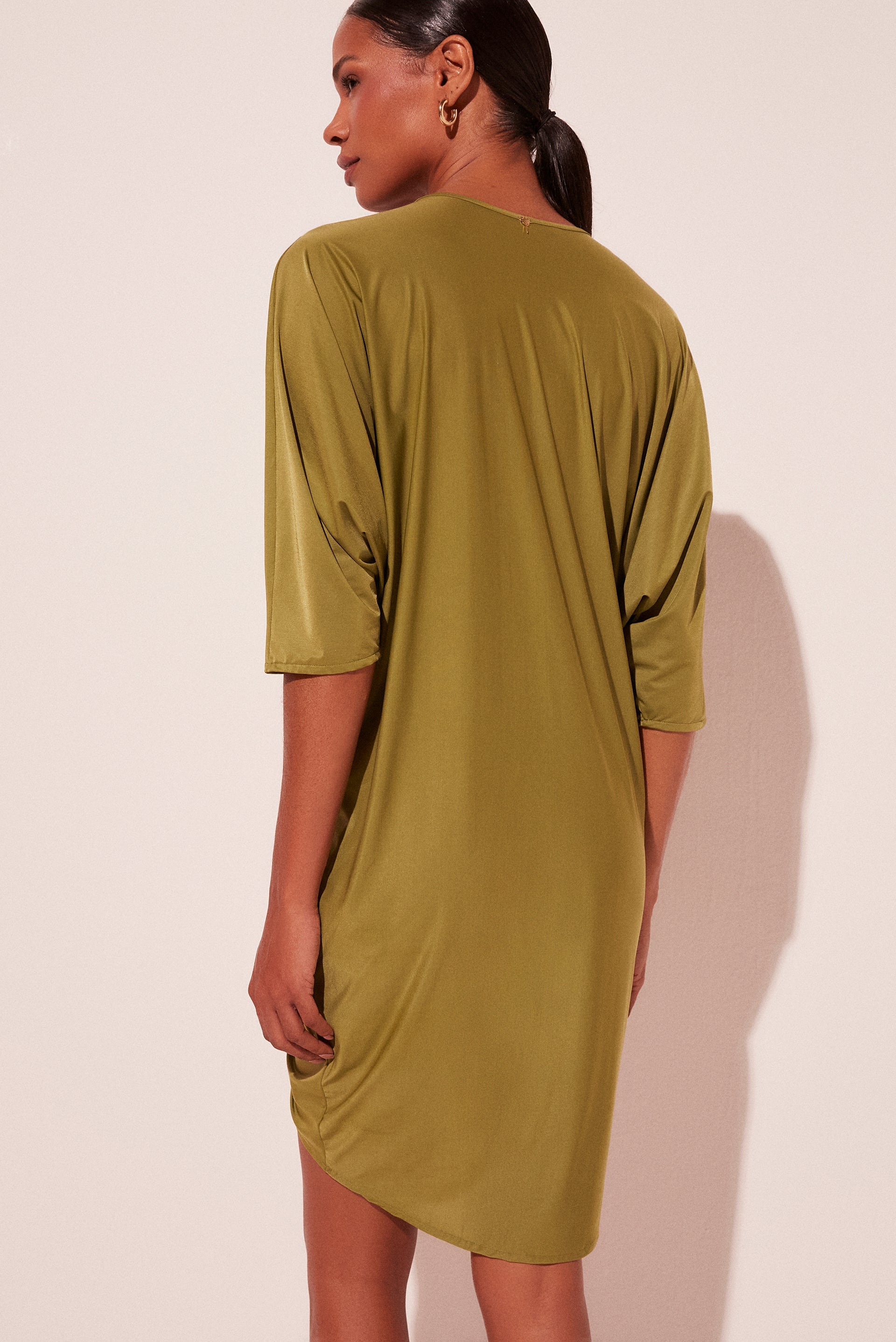 Agua De Coco Banana Tree Draped Midi Tunic E4664A2047