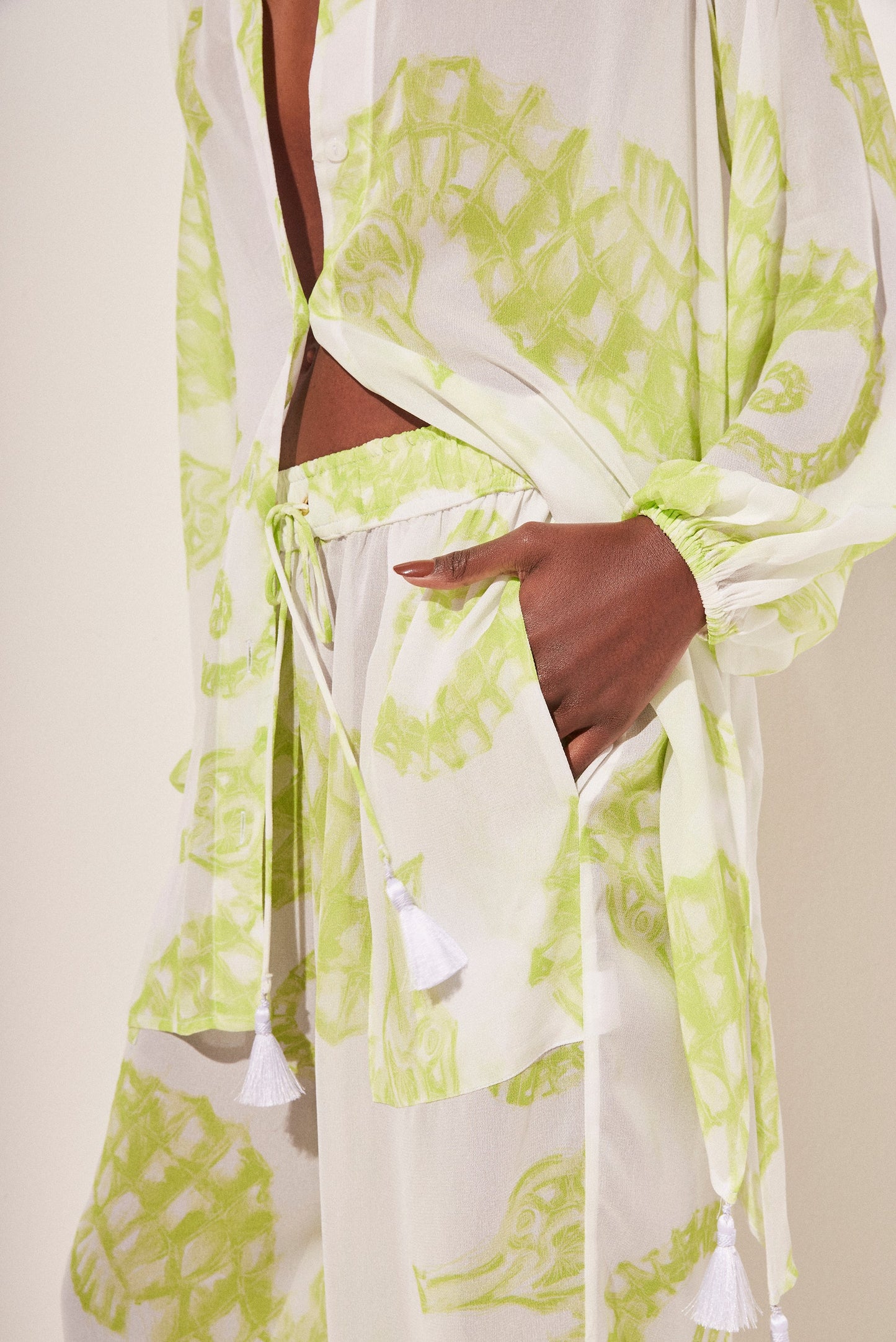 Agua De Coco Sea Horse Palazzo Pants With Elastic Waist E4760A1820