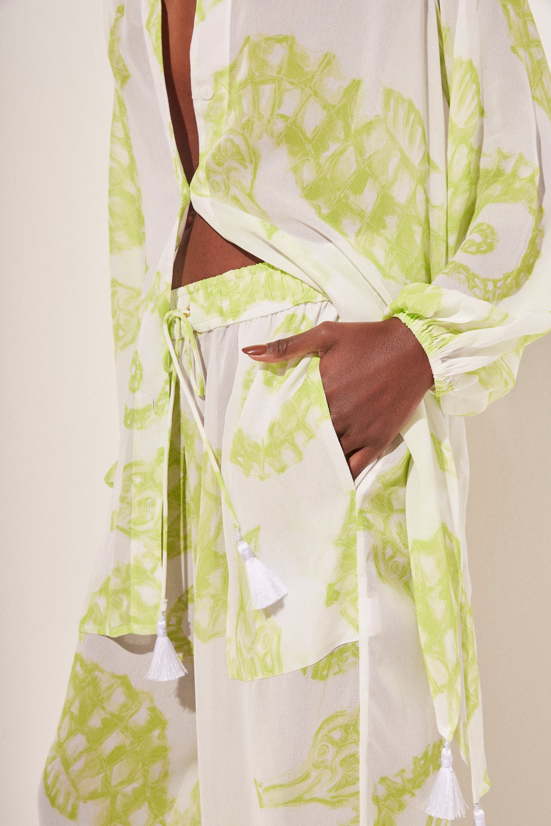 Agua De Coco Sea Horse Palazzo Pants With Elastic Waist E4760A1820