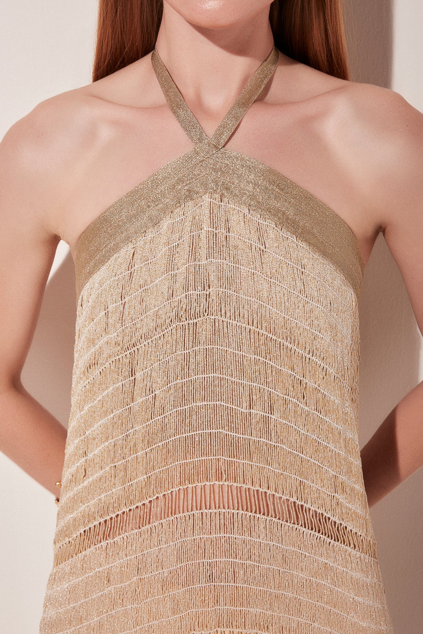 Agua De Coco Solar Macrame Midi Dress With Fringes E4770A1831