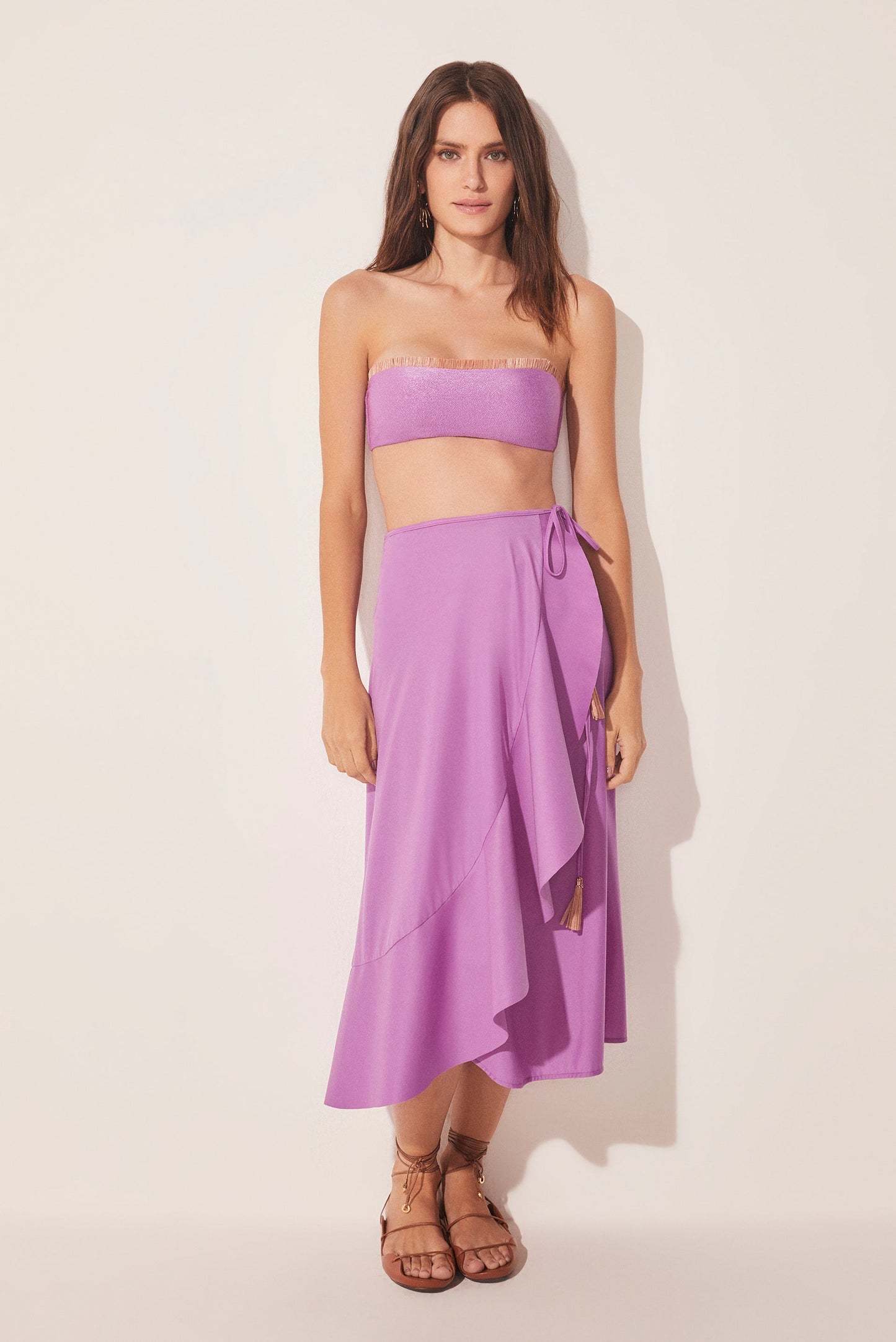 Agua De Coco Lotus Ruffled Midi Skirt E4883A1690
