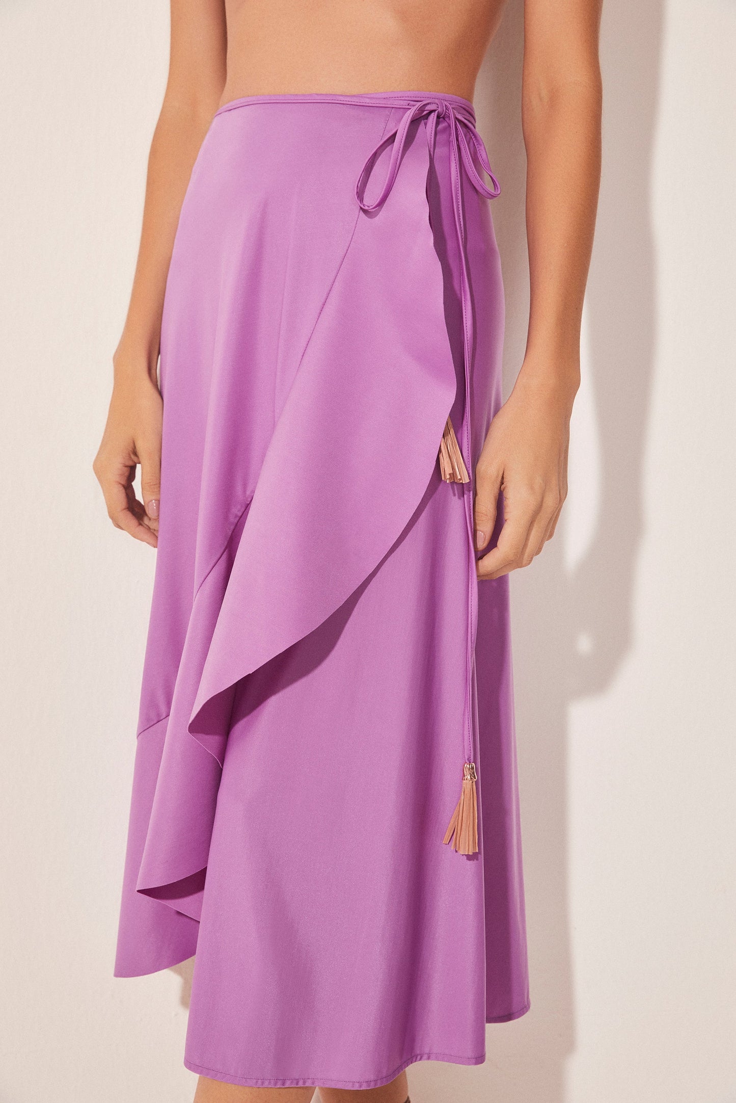 Agua De Coco Lotus Ruffled Midi Skirt E4883A1690