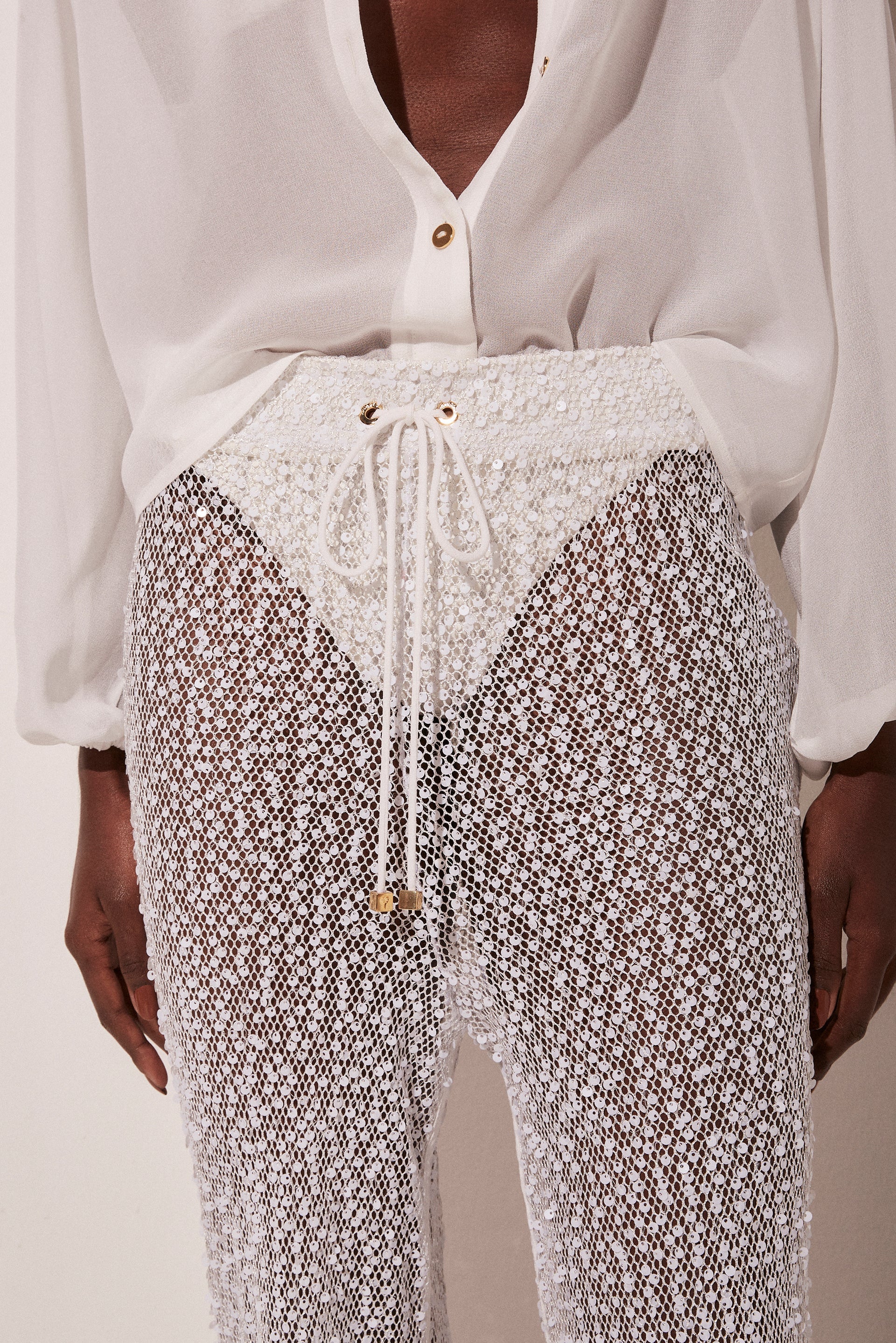 Agua De Coco Silver Rain Palazzo Pants E4890A1759
