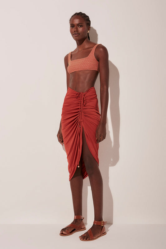Agua De Coco Jambo Draped Midi Skirt E4977A1773