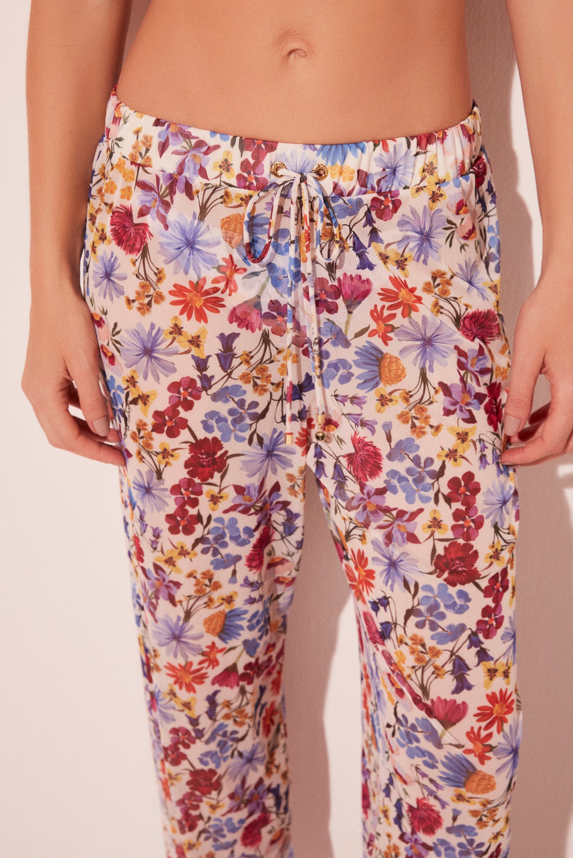 Agua De Coco Floral Garden Low Waist Palazzo Pants E4988A2009