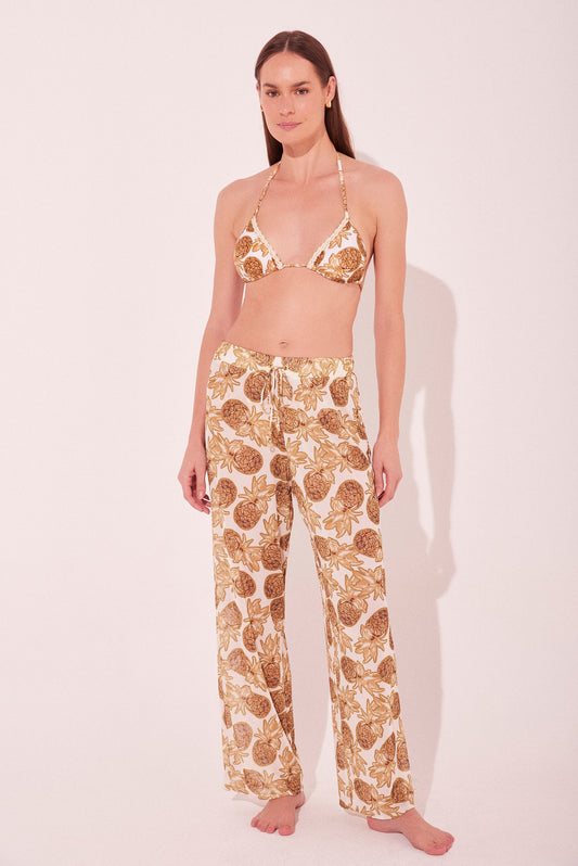 Agua De Coco Pineapple Low Waist Palazzo Pants E4988A2132
