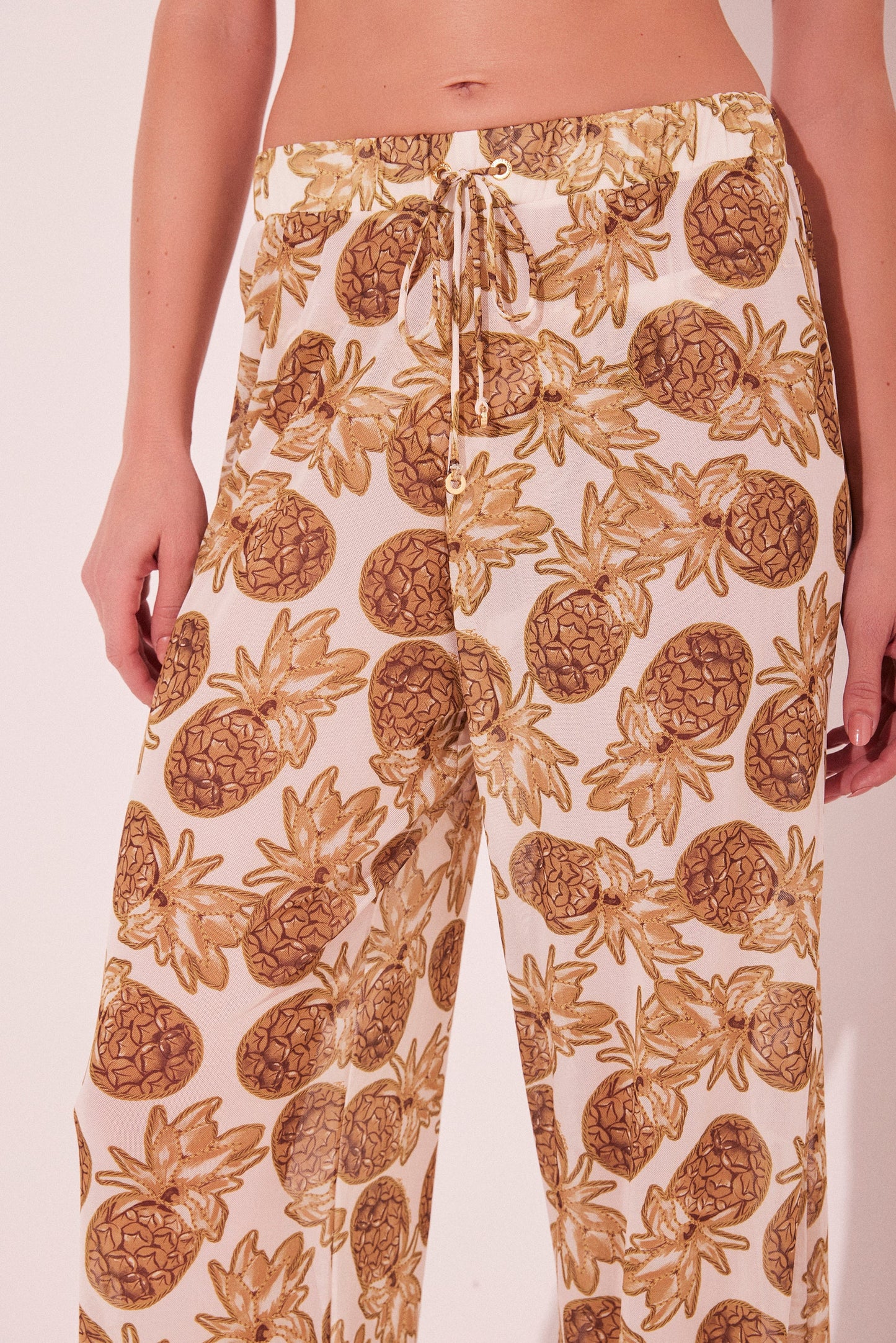 Agua De Coco Pineapple Low Waist Palazzo Pants E4988A2132