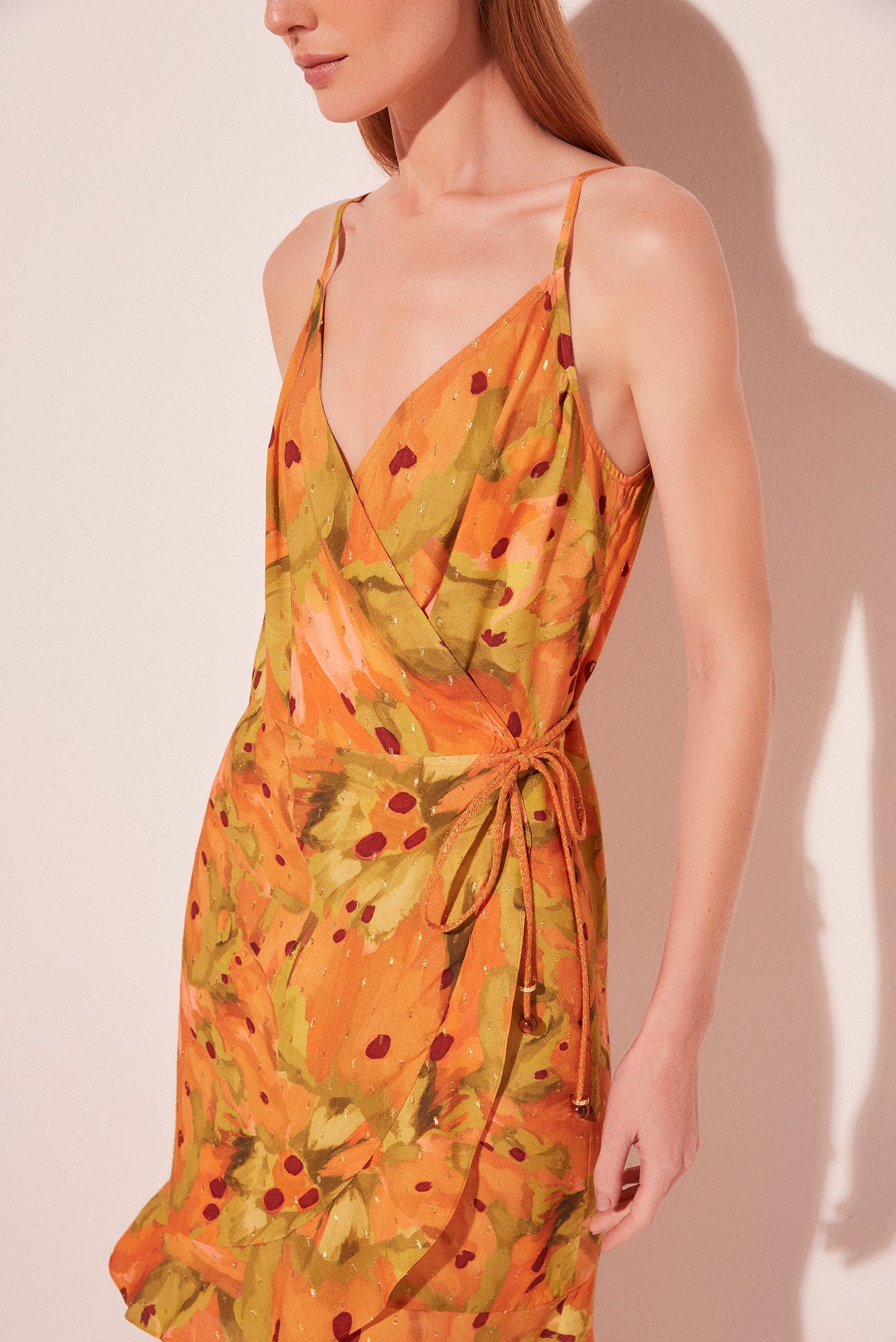 Agua De Coco Brushed Seed Criss Crossed Strappy Short Dress E4991A2065