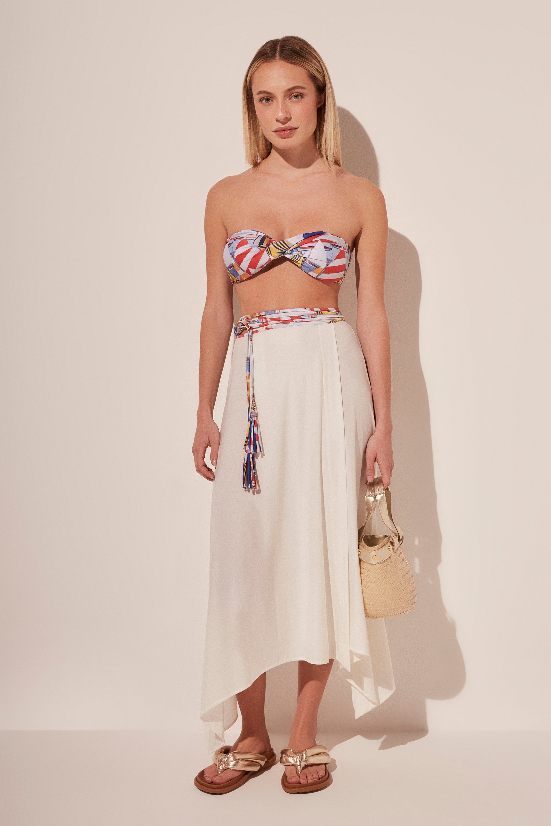 Agua De Coco Candles Midi Skirt With Ties E4994A1861