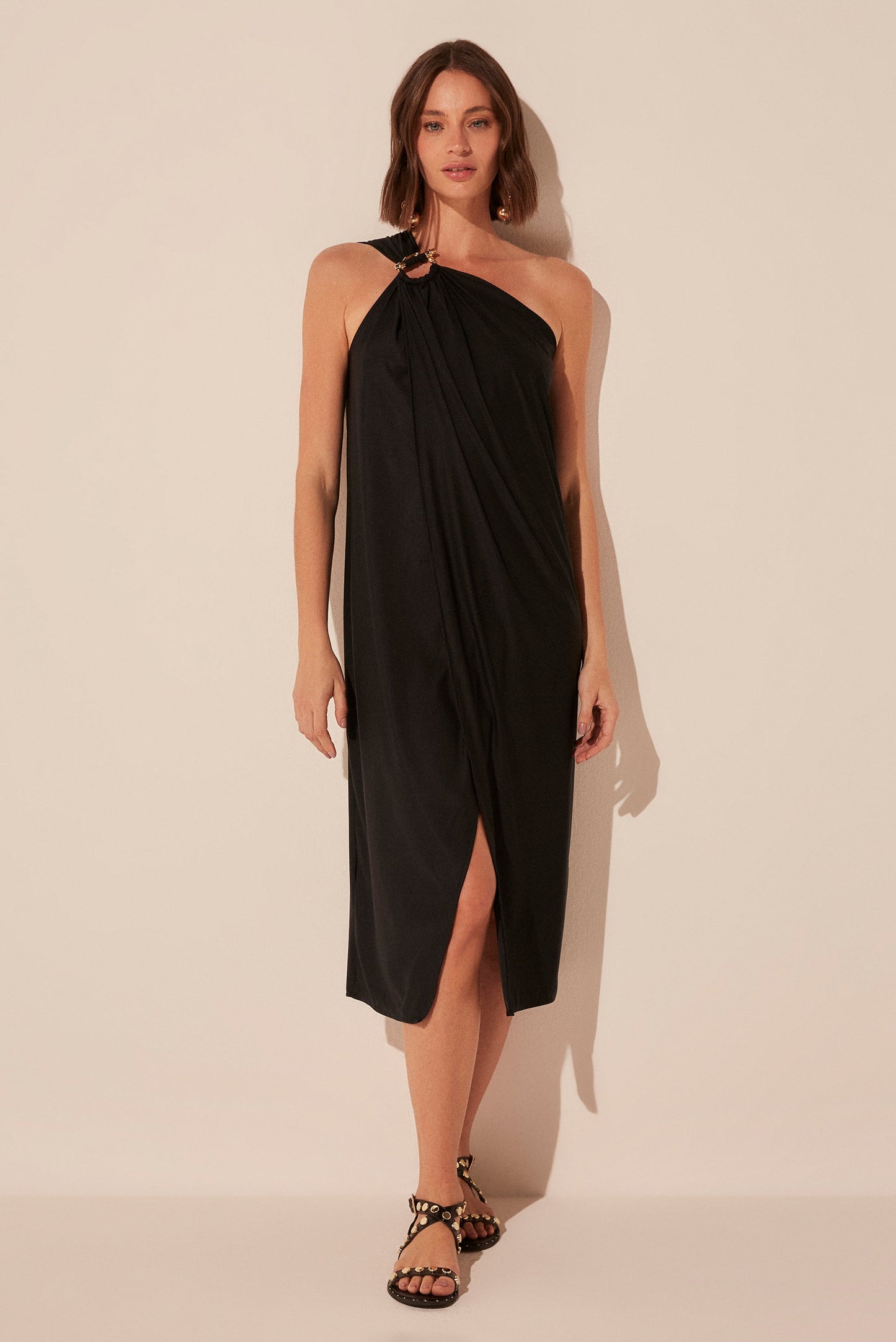 Agua De Coco Bamboo One Shoulder Midi Dress E5089A1893