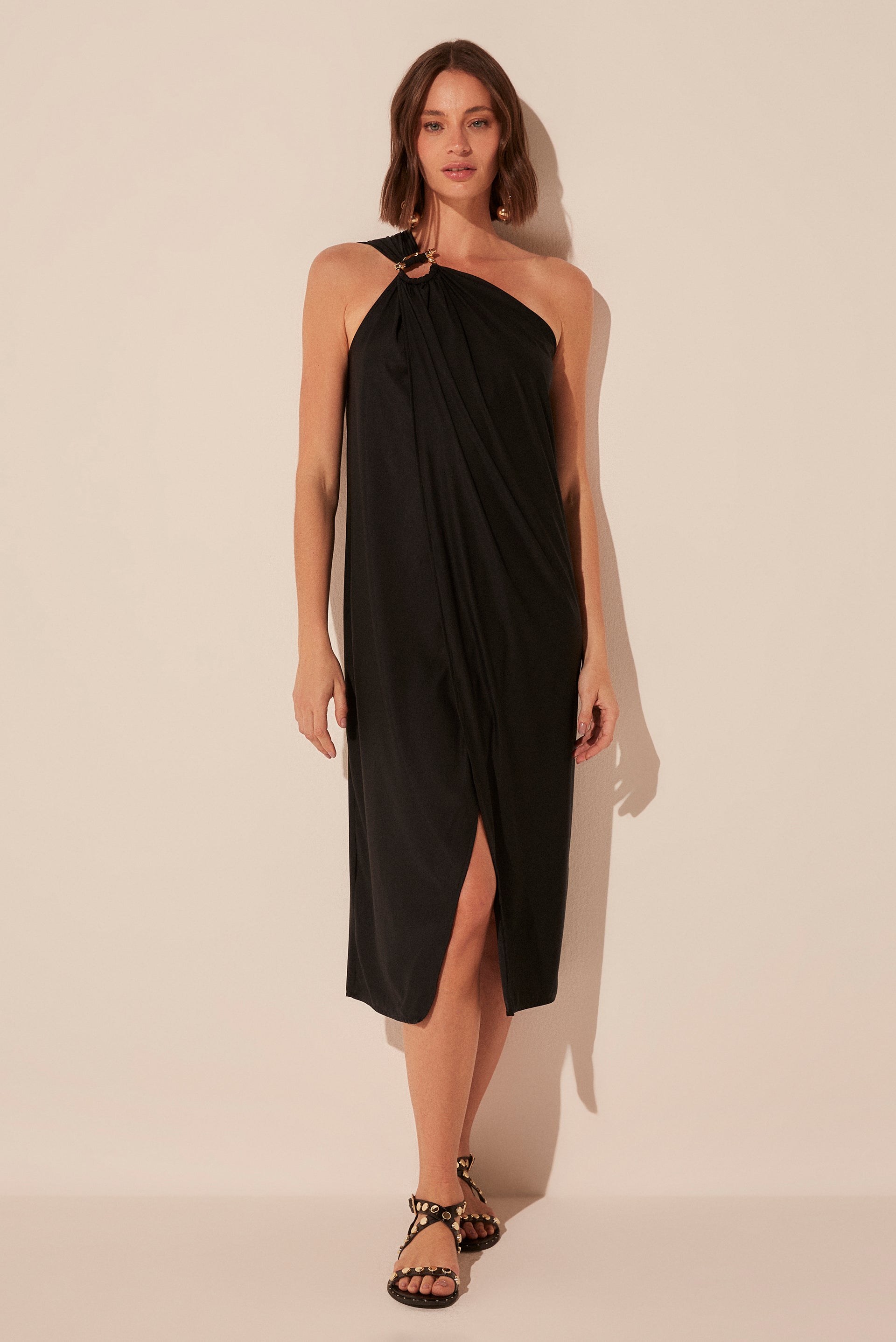 Agua De Coco Bamboo One Shoulder Midi Dress E5089A1893