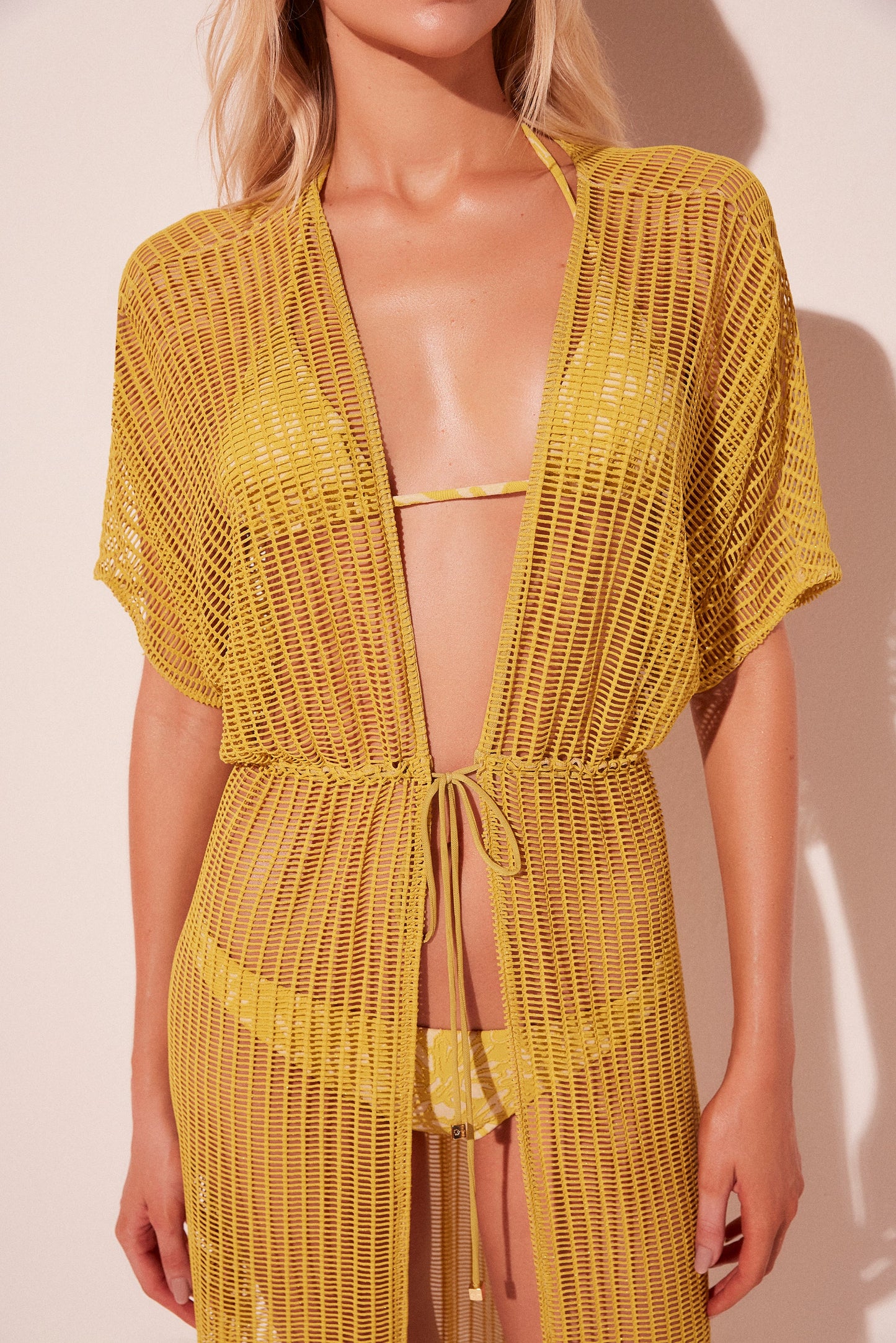 Agua De Coco Sunflower Crochet With Ties Midi Cape E5133A2117