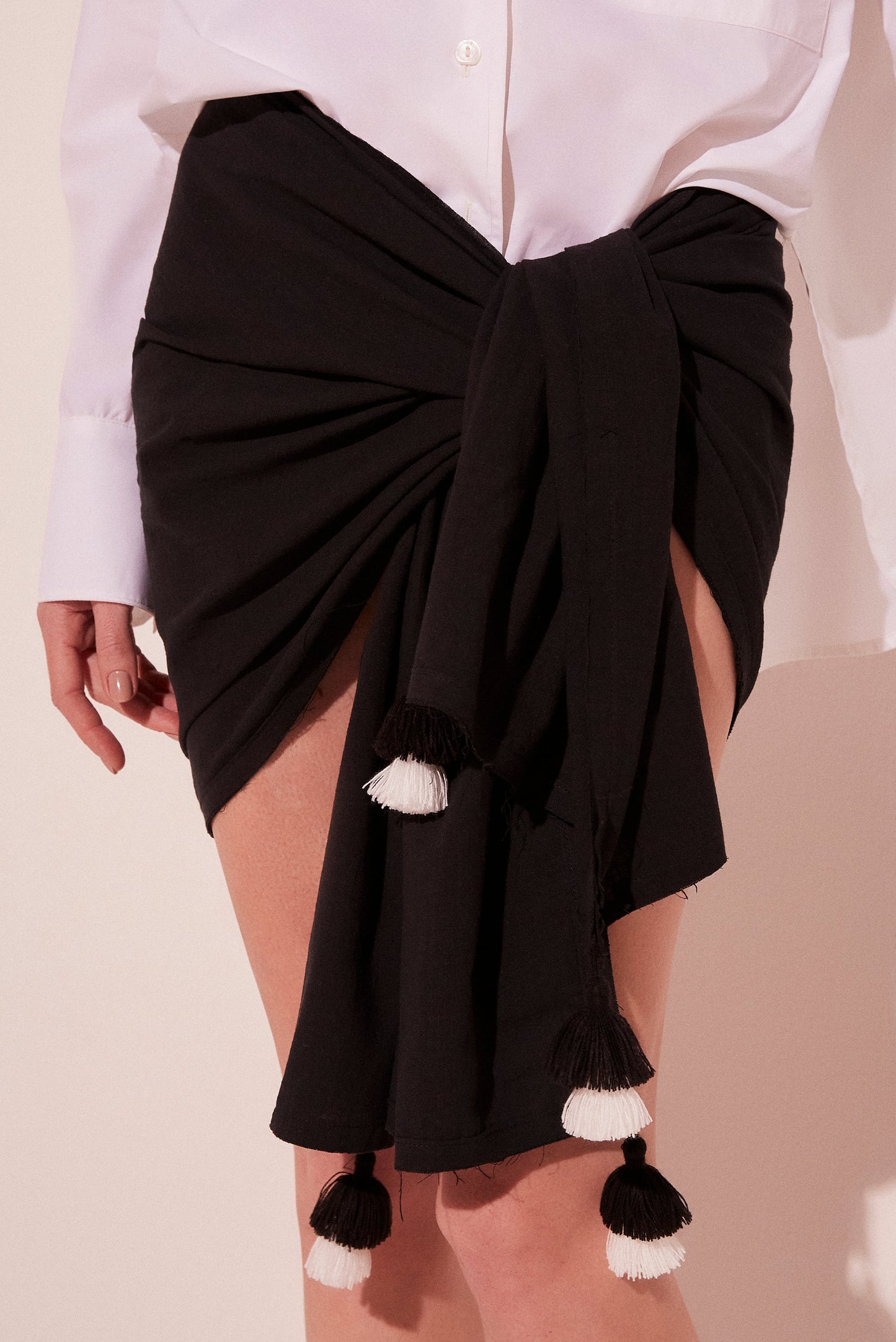 Agua De Coco Black Pacific With Fringe Pareo Sarong E5144A2235